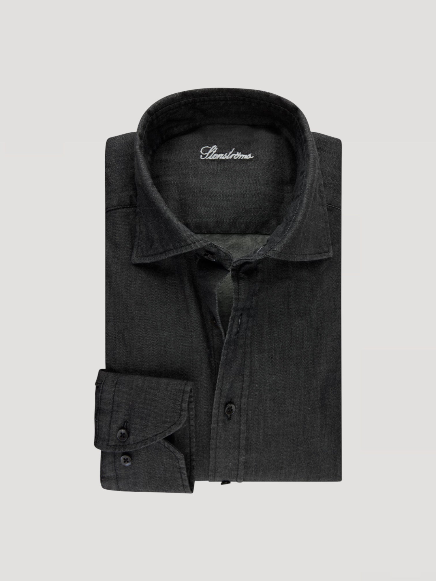Black denim shirt