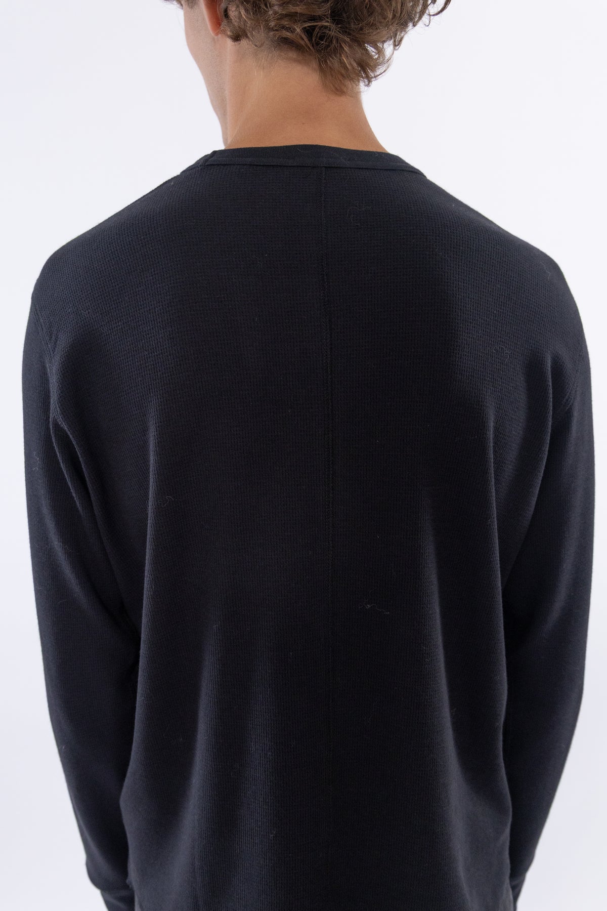 Waffle Tee LS, Black