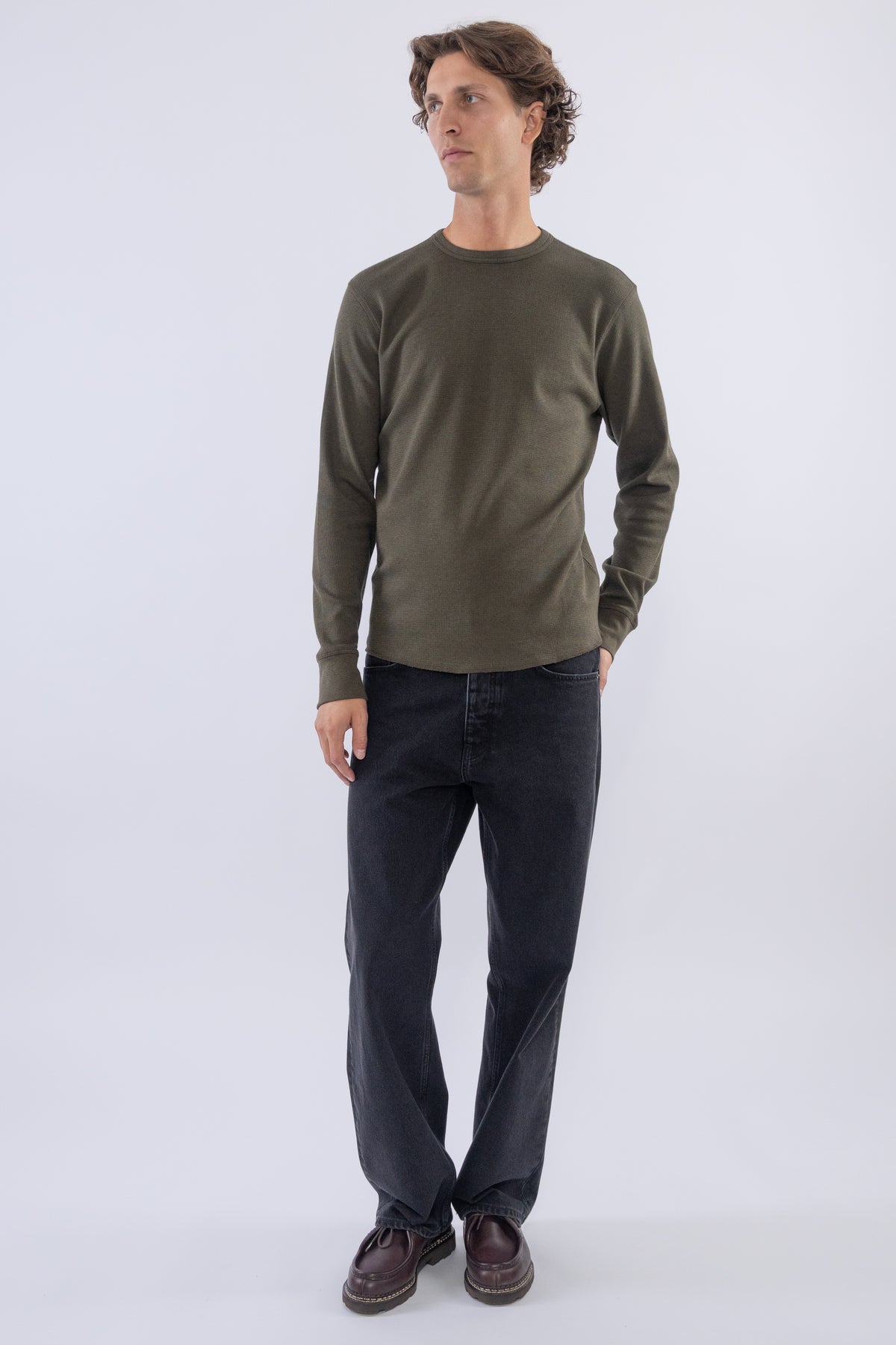 Waffle Tee LS, Green