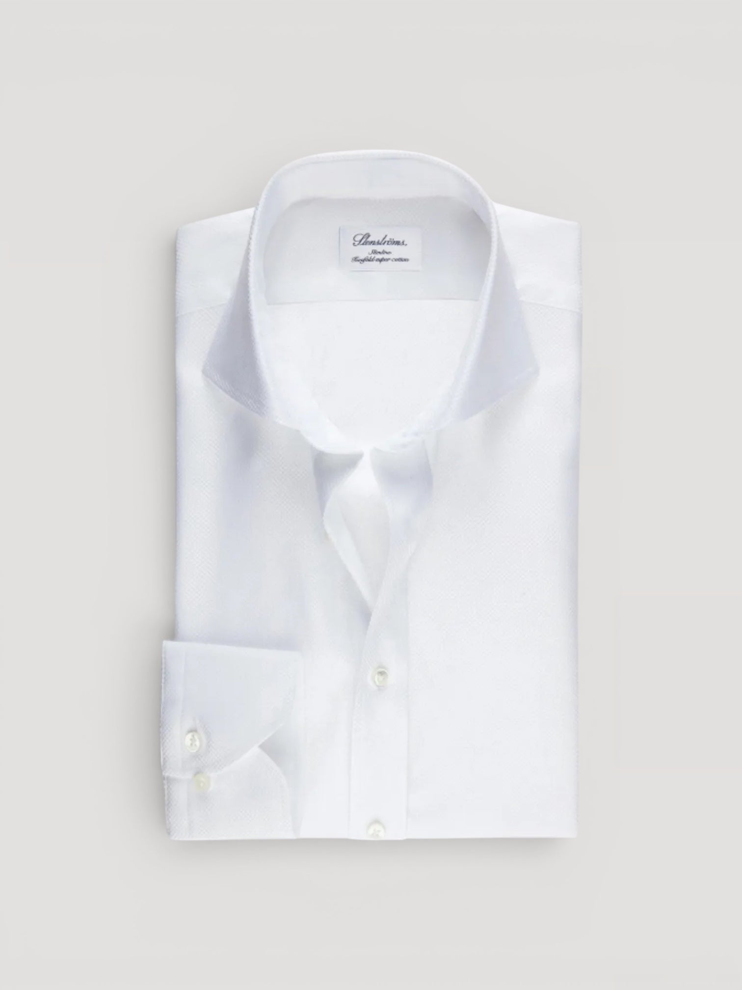 White Textured Twill Shirt