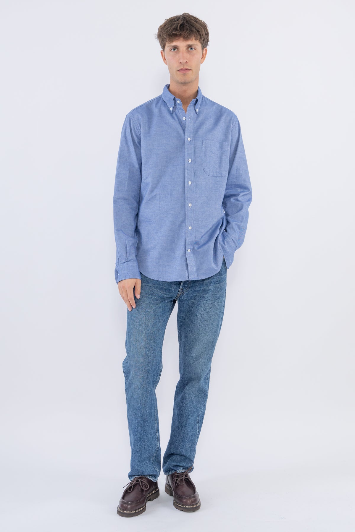 Organic Brushed Chambray, Blue
