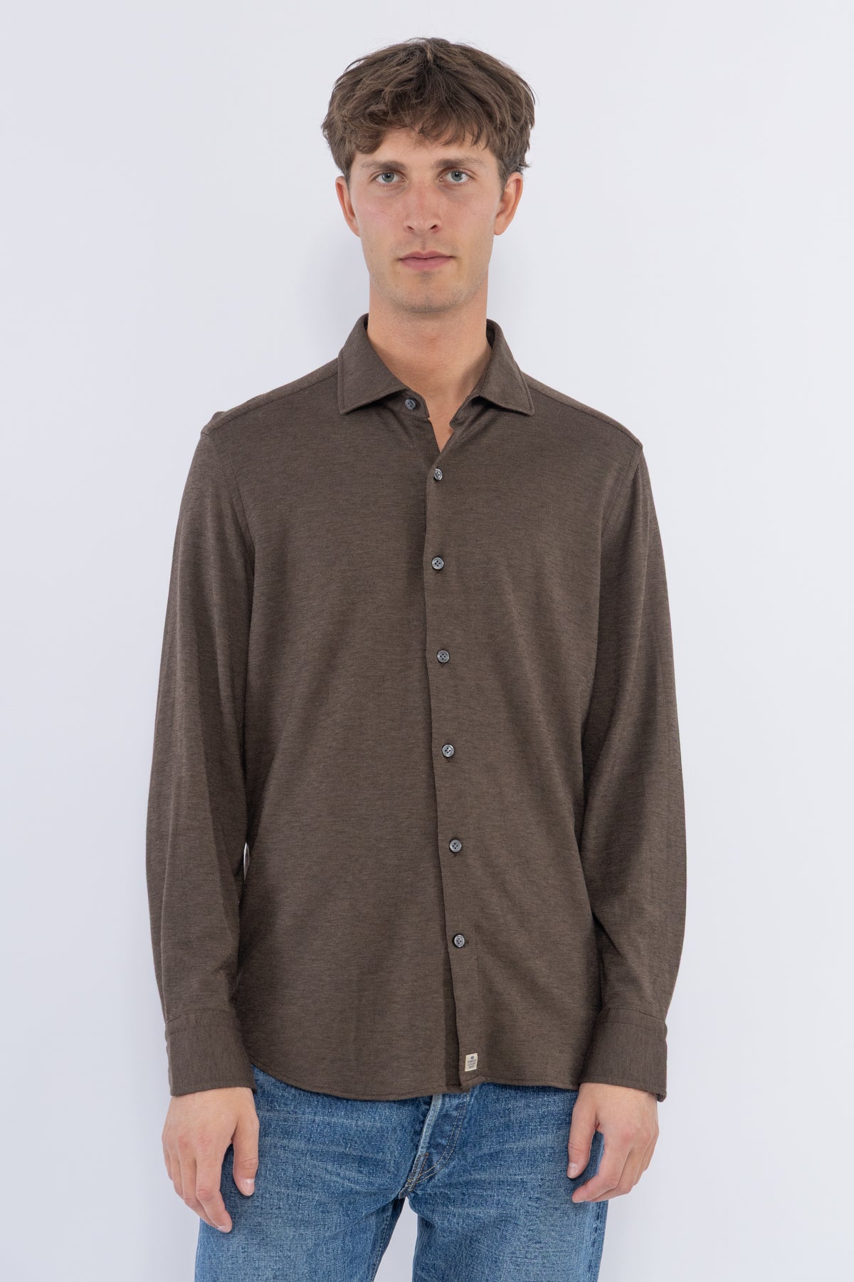 Piqué Shirt, Brown