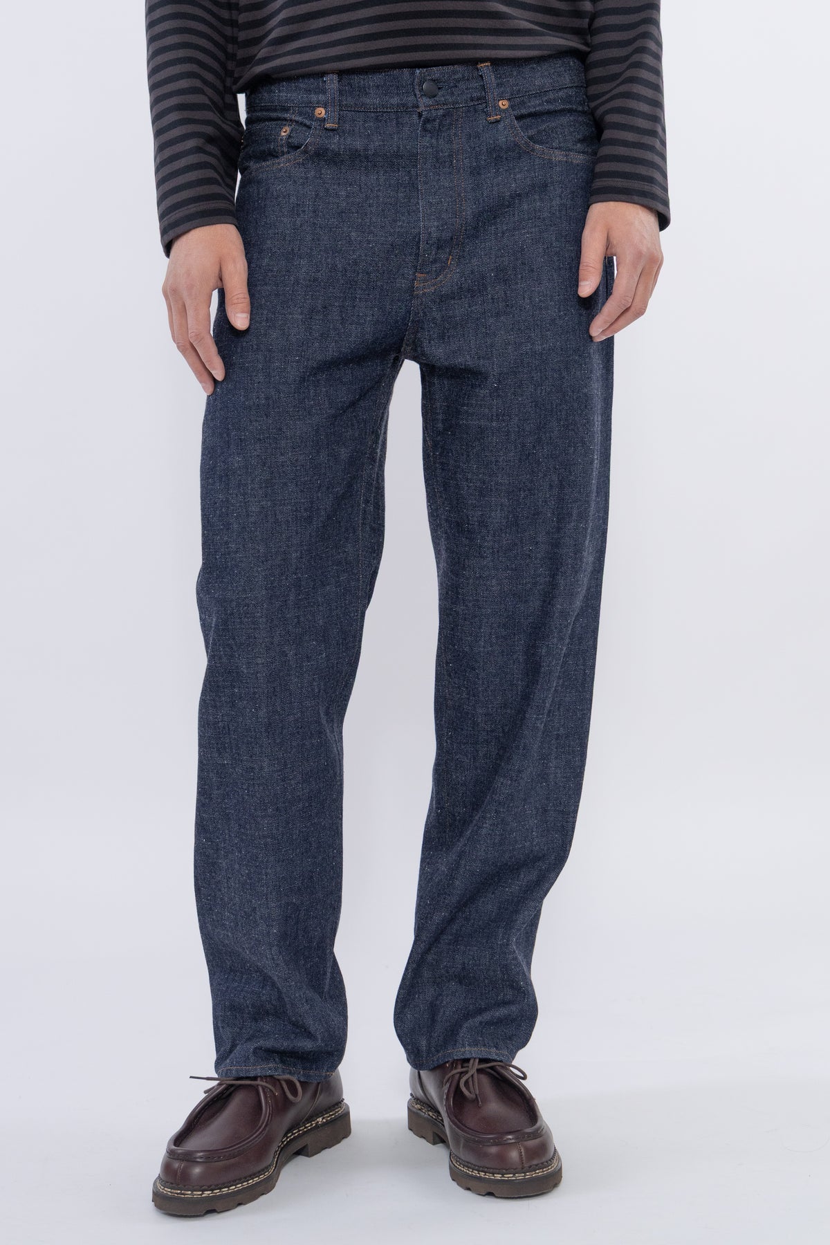 Selvedge Denim Straight Pants, Indigo