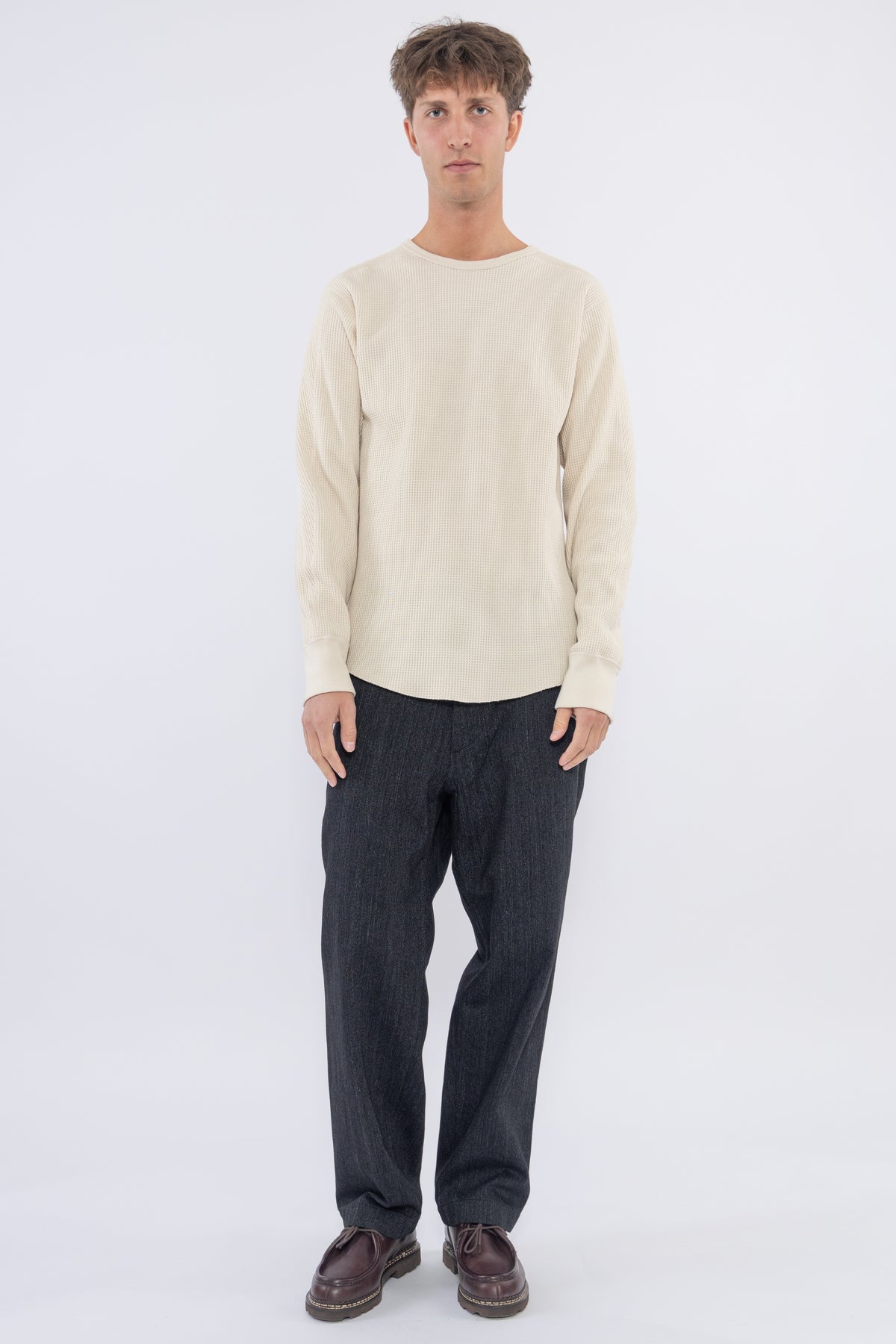 Crew Neck Thermal Sweat, Natural