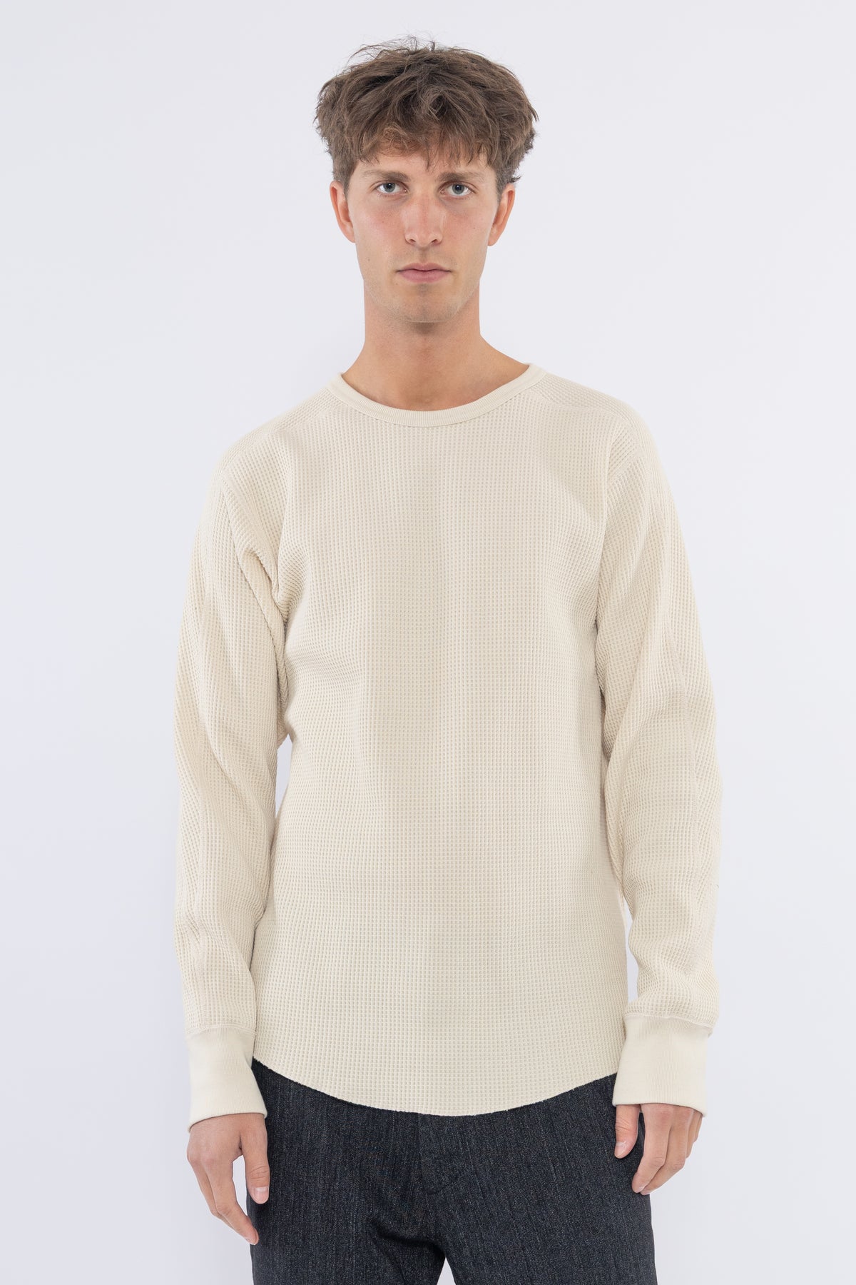 Crew Neck Thermal Sweat, Natural
