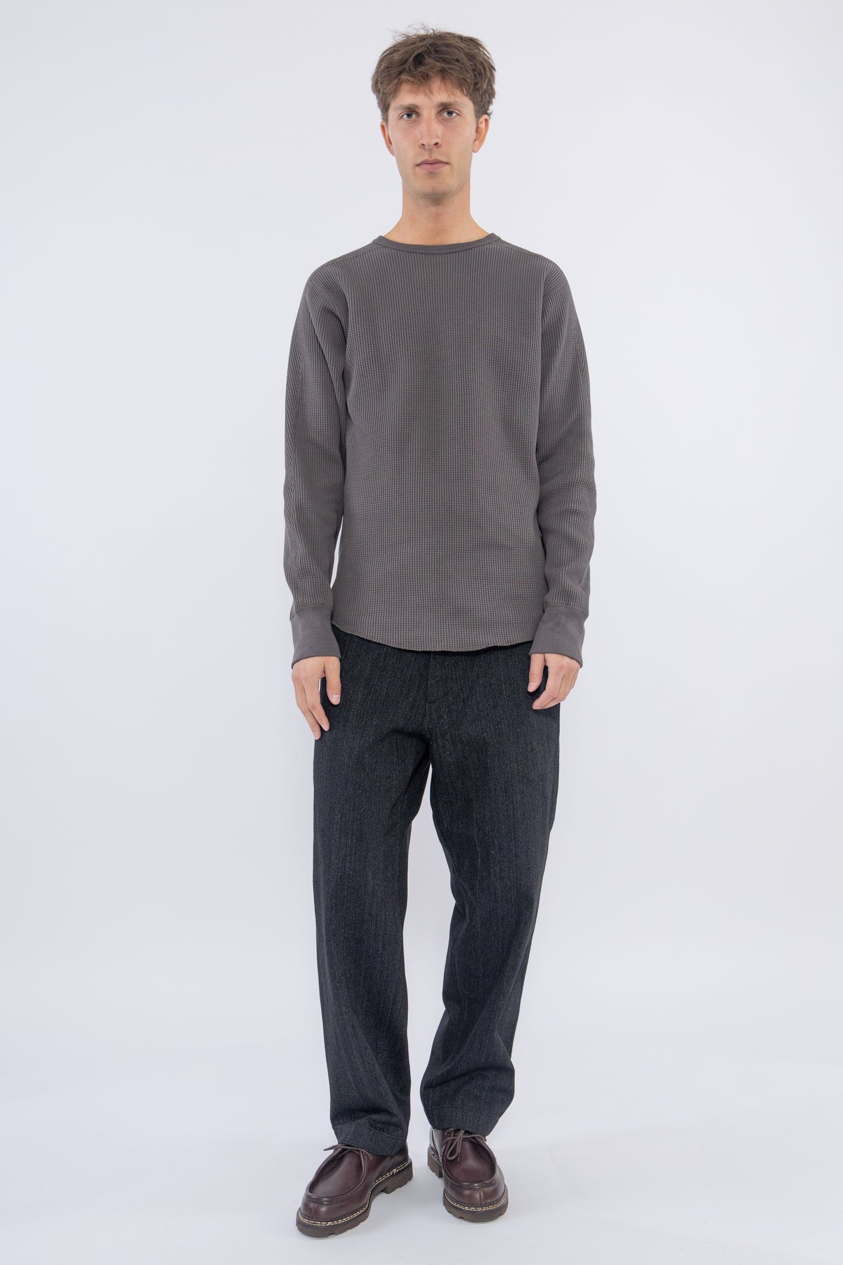 Crew Neck Thermal Sweat, Charcoal