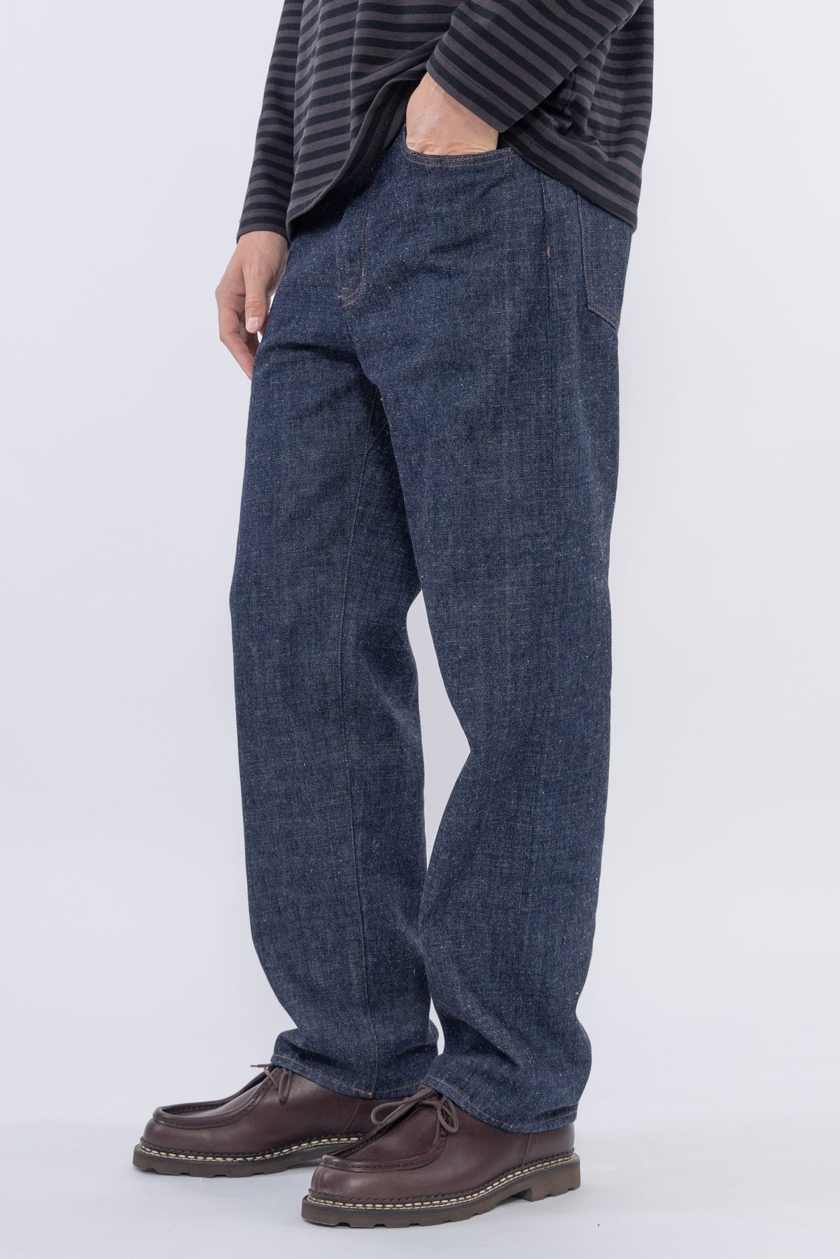 Selvedge Denim Straight Pants, Indigo
