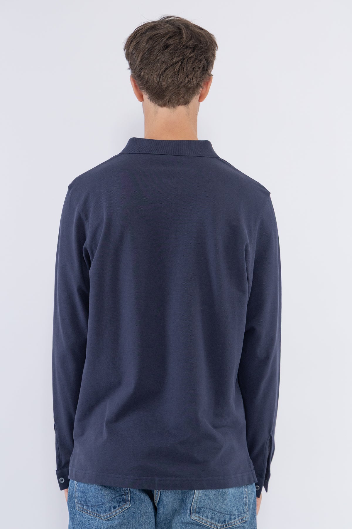 L/S Pique Polo, navy