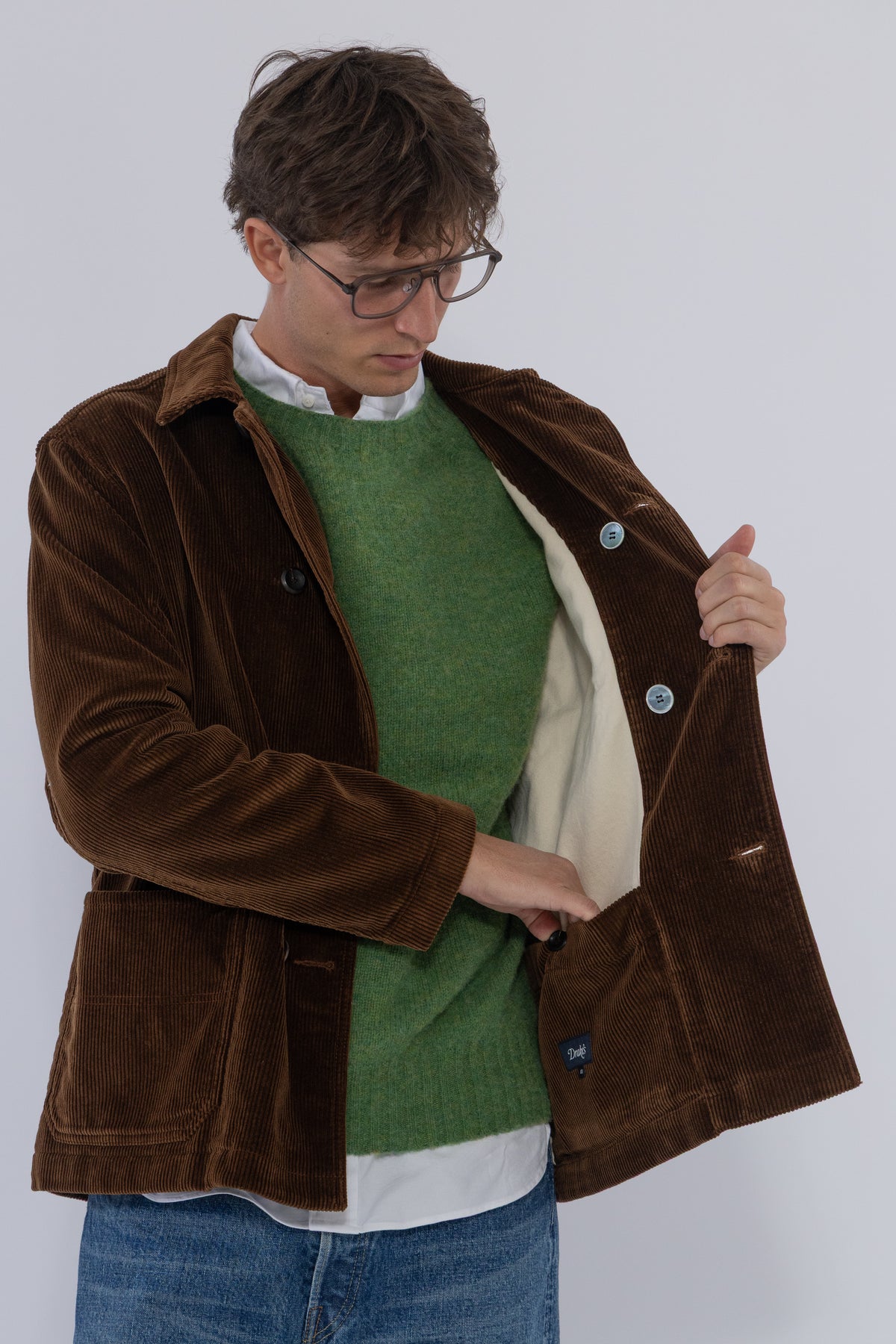 Cord DB Chore Jacket, Brown