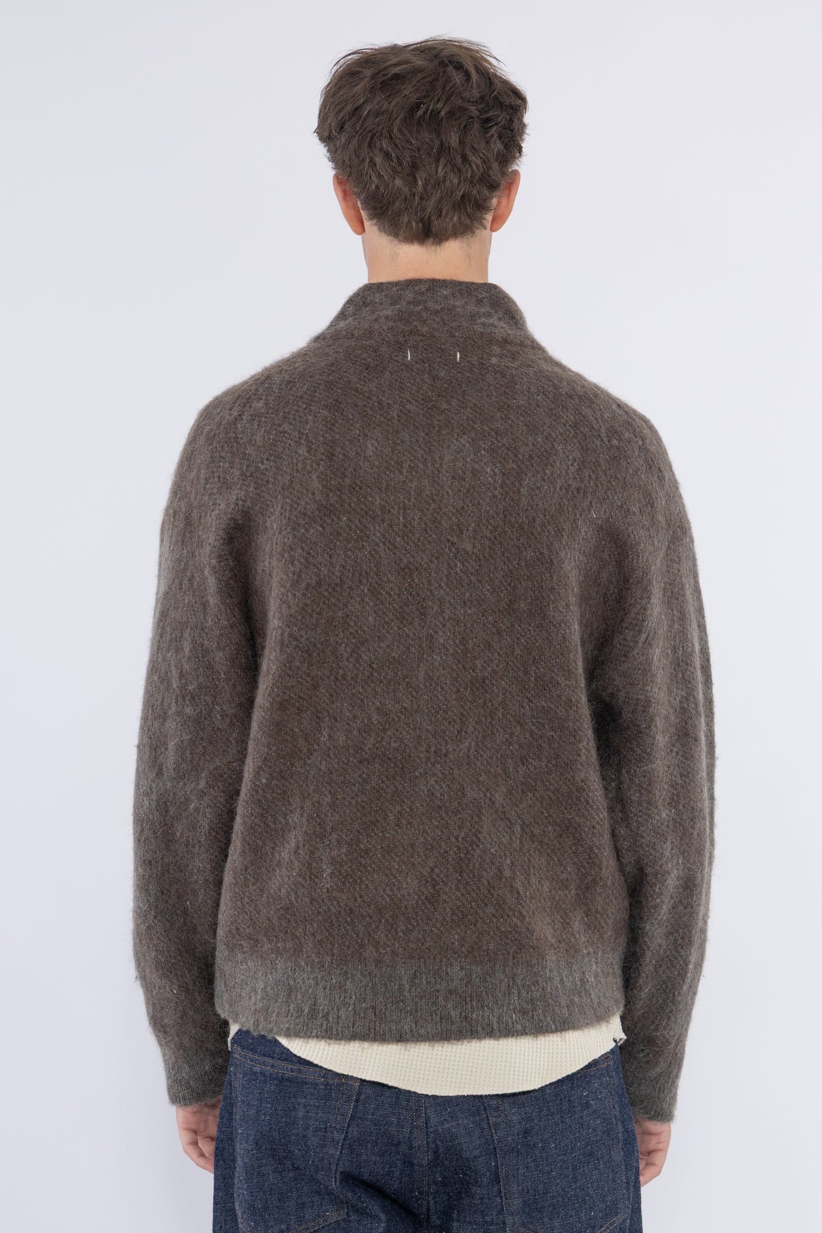 OOAL Zip Up Mohair Jacket, Beige