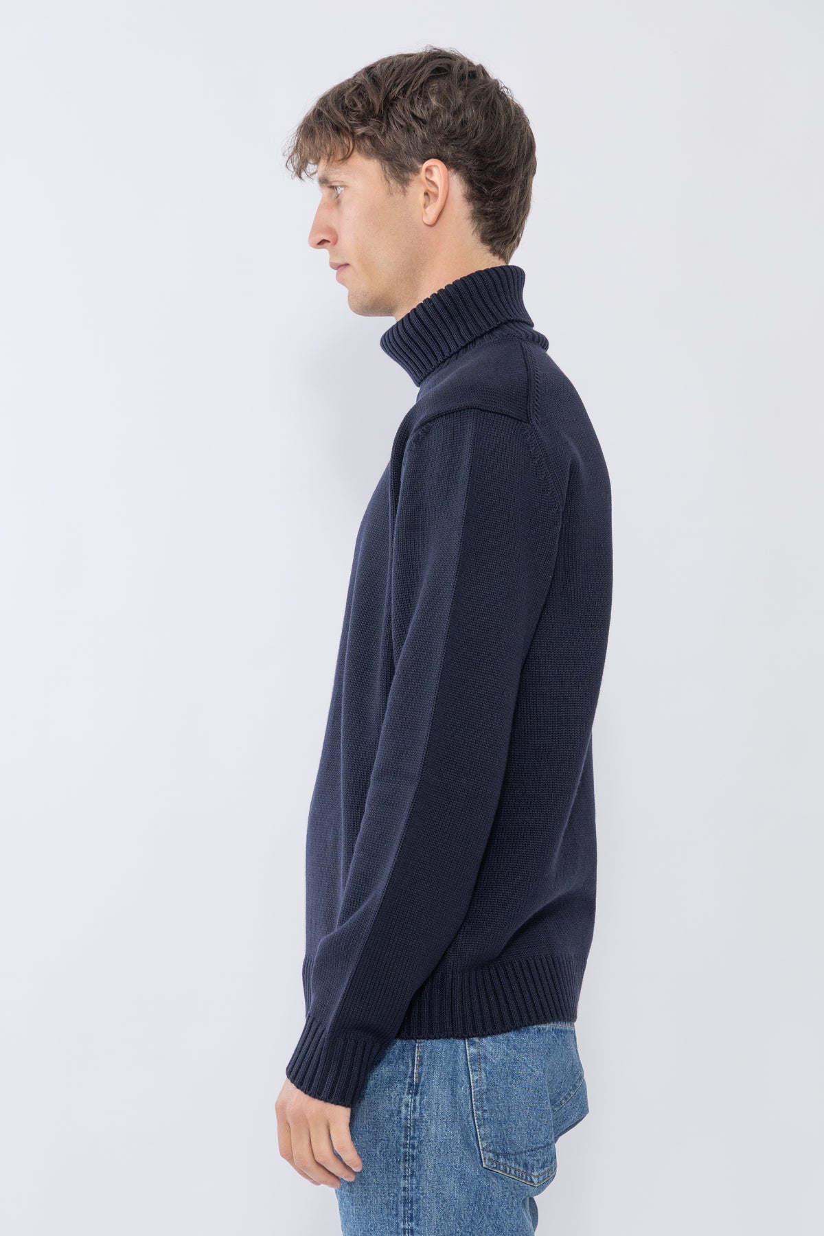 Turtleneck Jumper, Navy