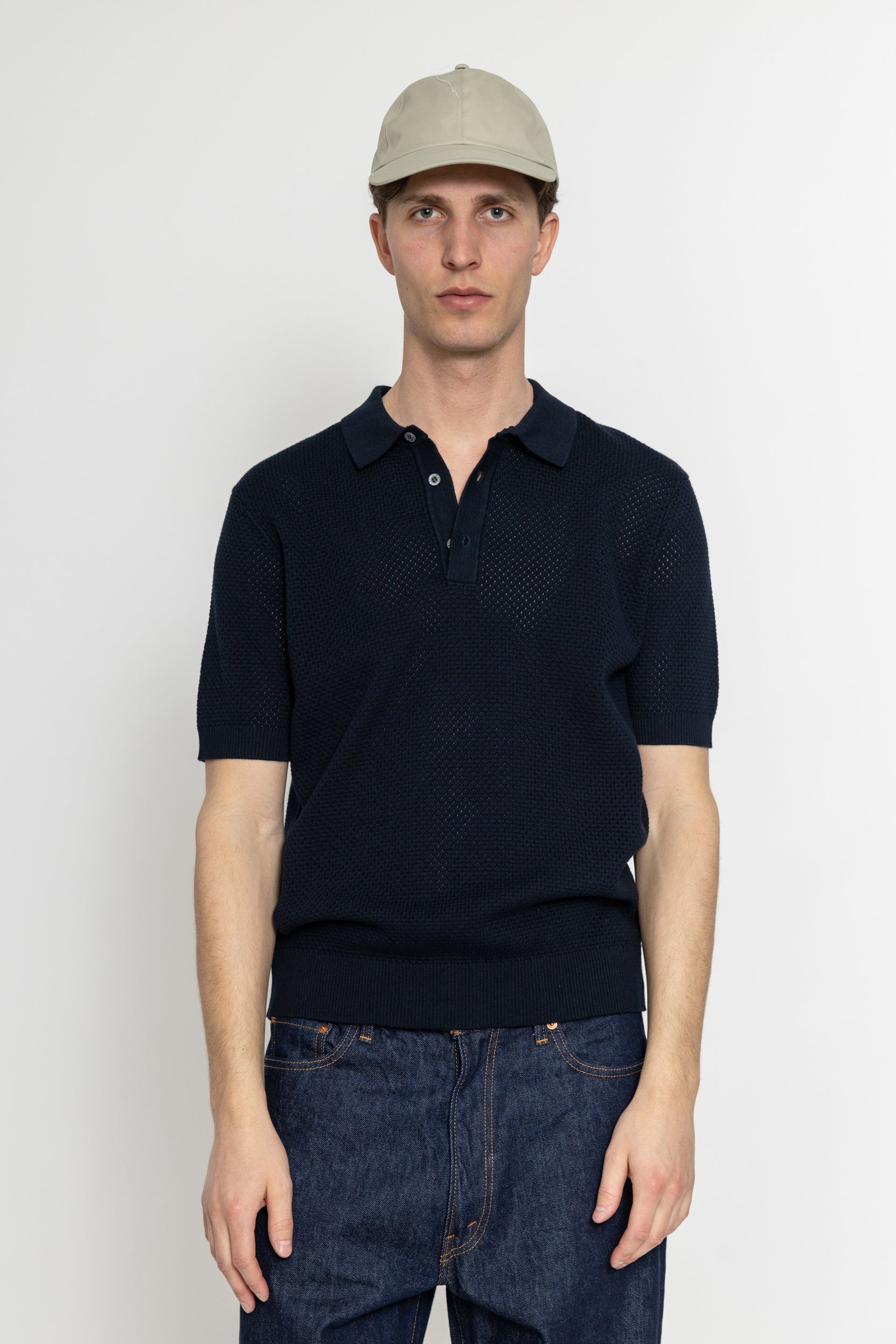 Mesh polo-Navy