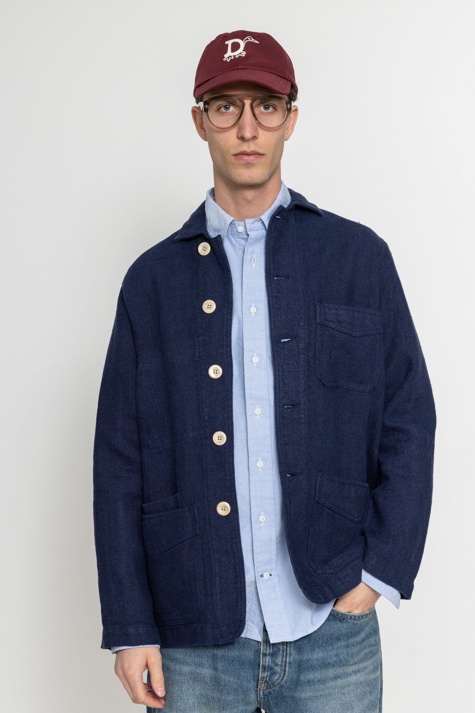 heavy linen 5 pocket chore jacket