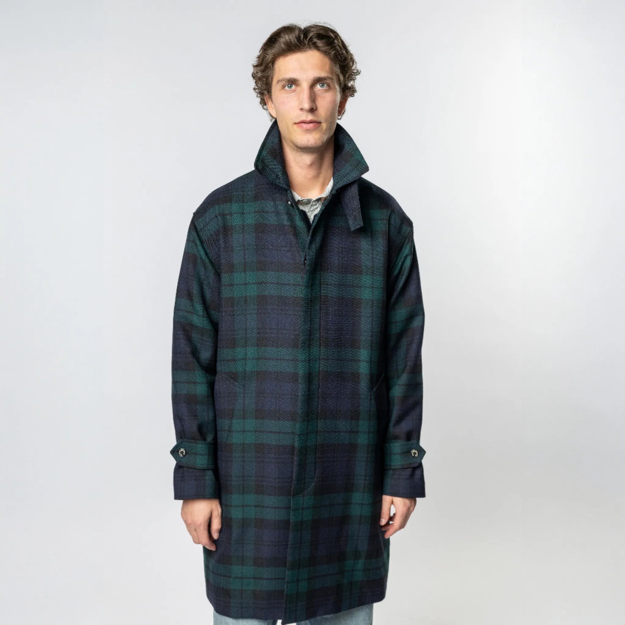 Mackintosh Wool Soho Tartan Coat Blackwatch