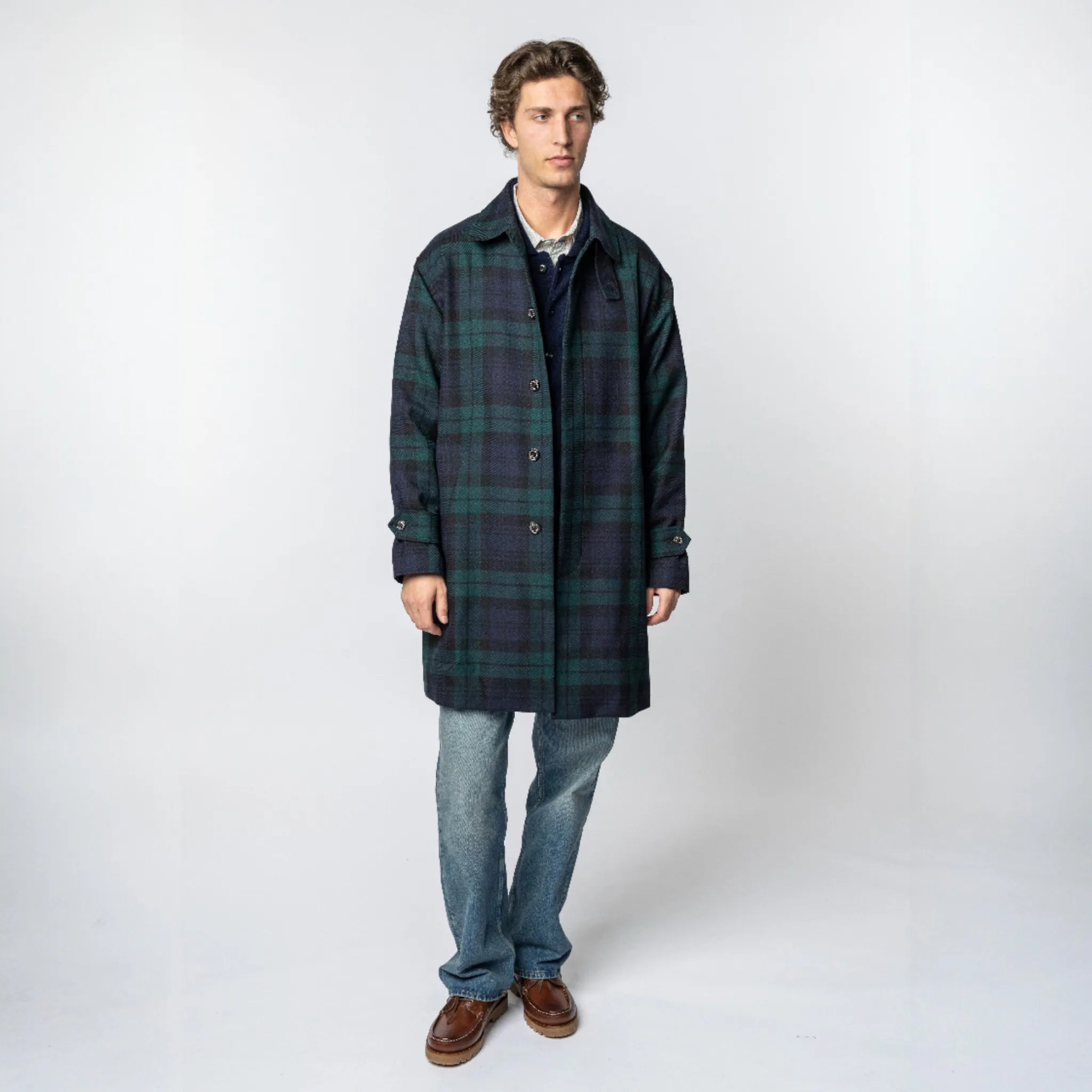 Mackintosh Wool Soho Tartan Coat Blackwatch