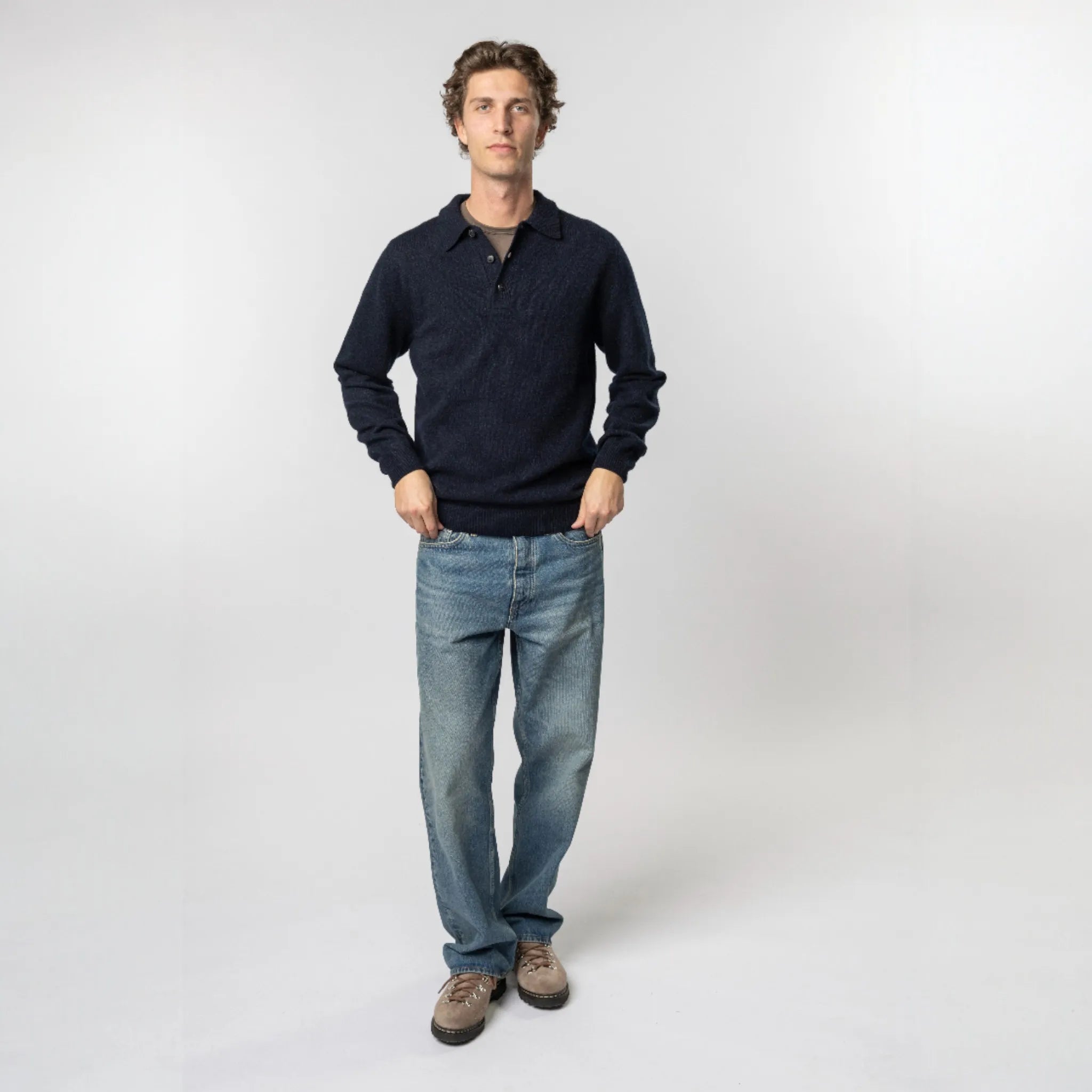 Sunspel Lambswool Polo Shirt