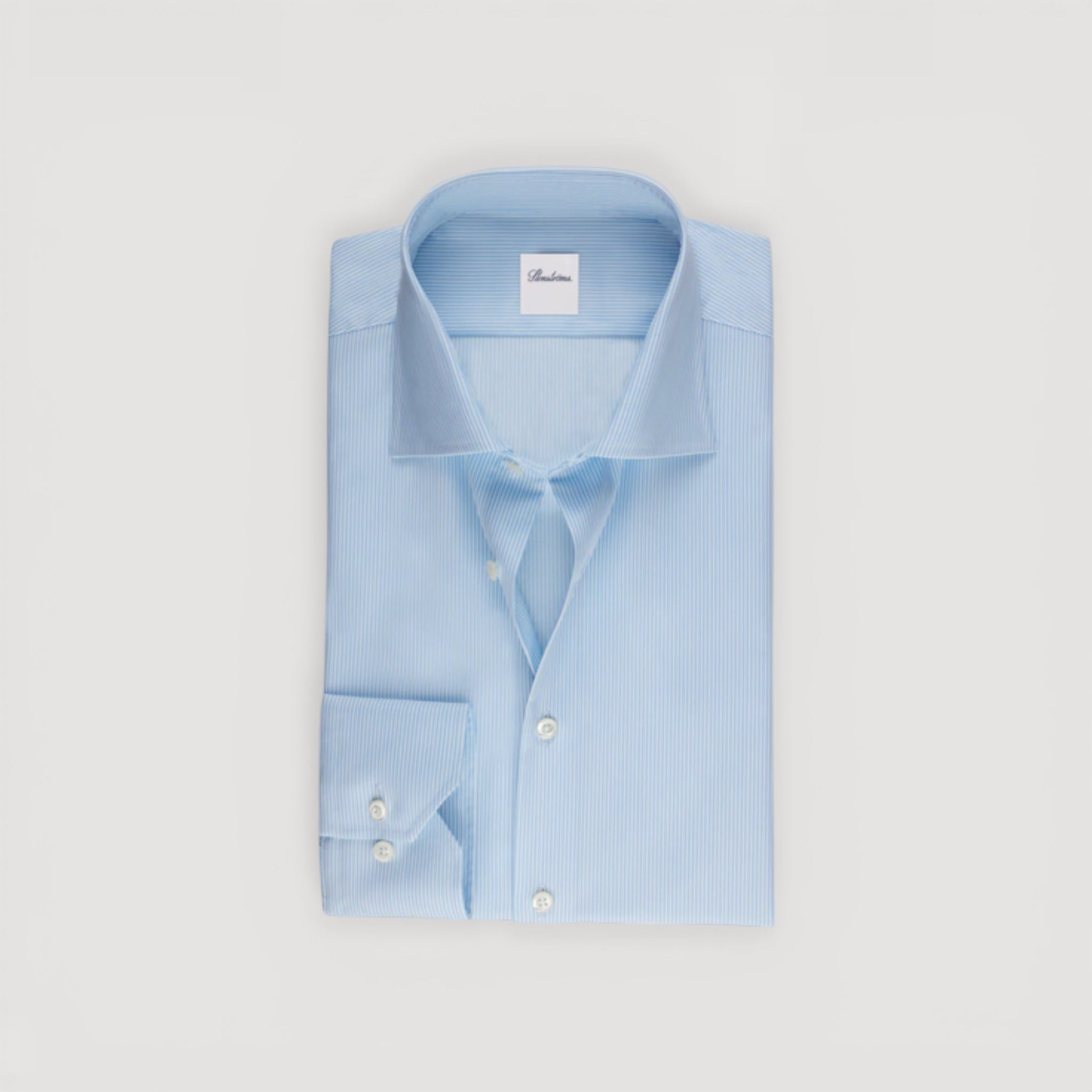 Light Blue Striped Twill