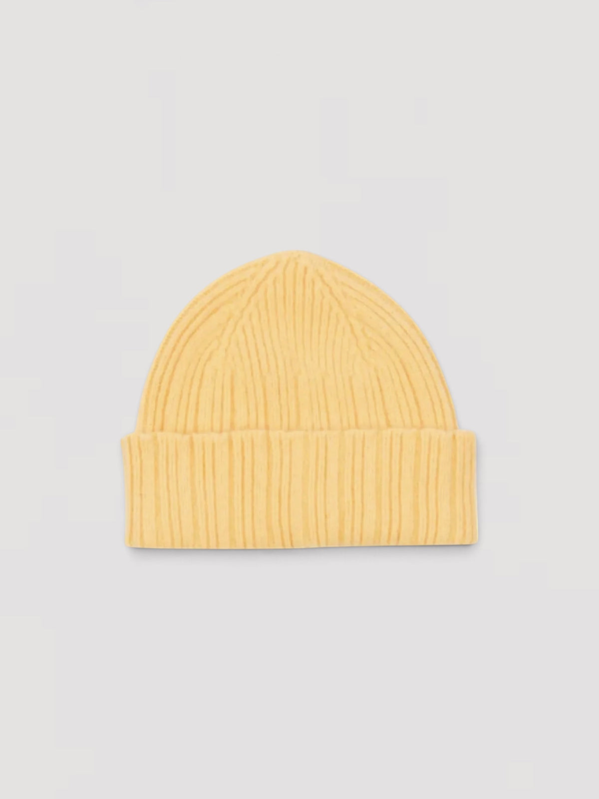 Lambswool Ribbed Knit Cap, Yellow