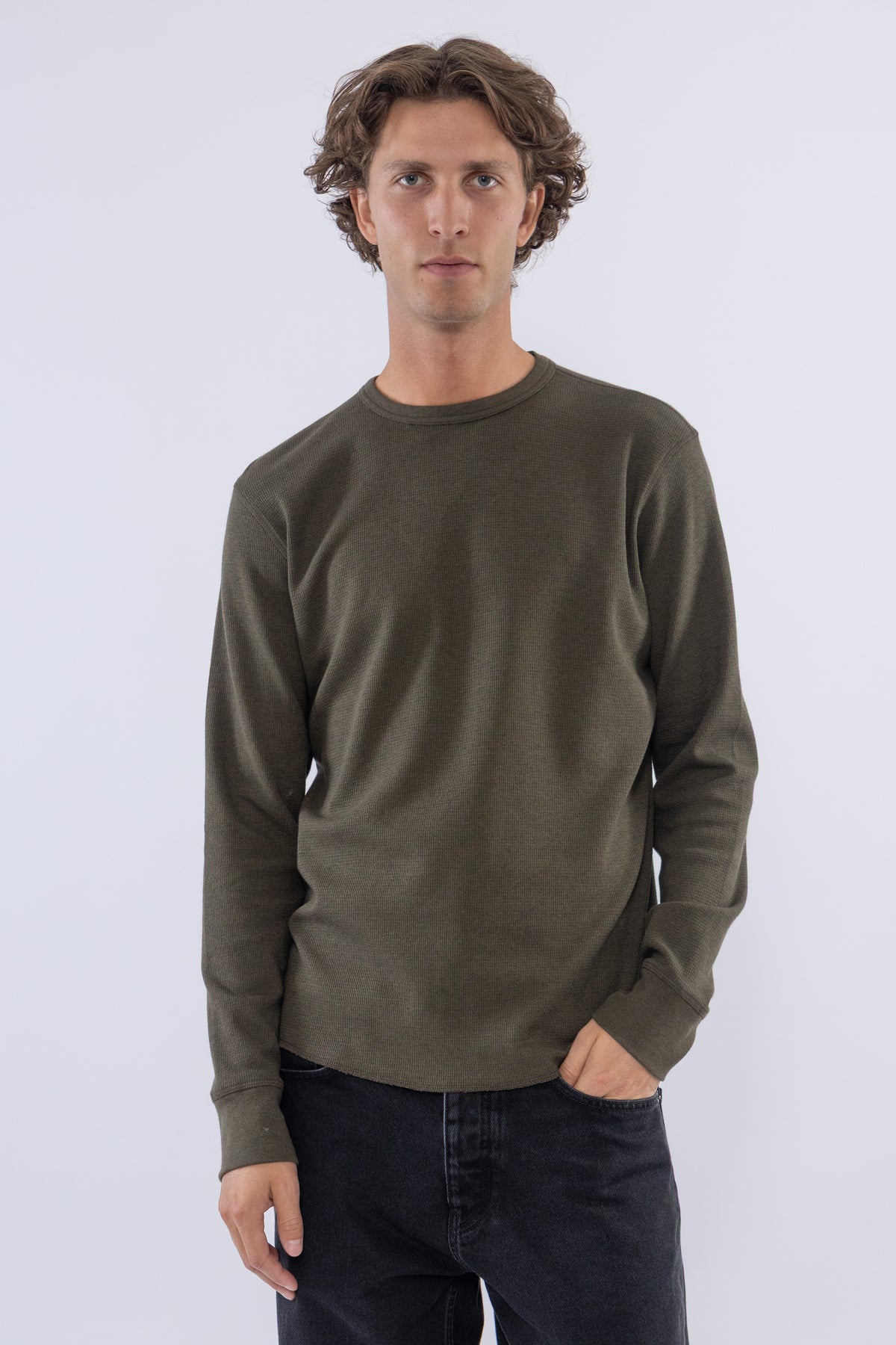 Waffle Tee LS, Green