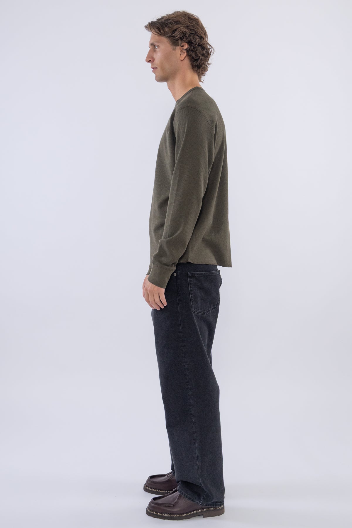 Waffle Tee LS, Green