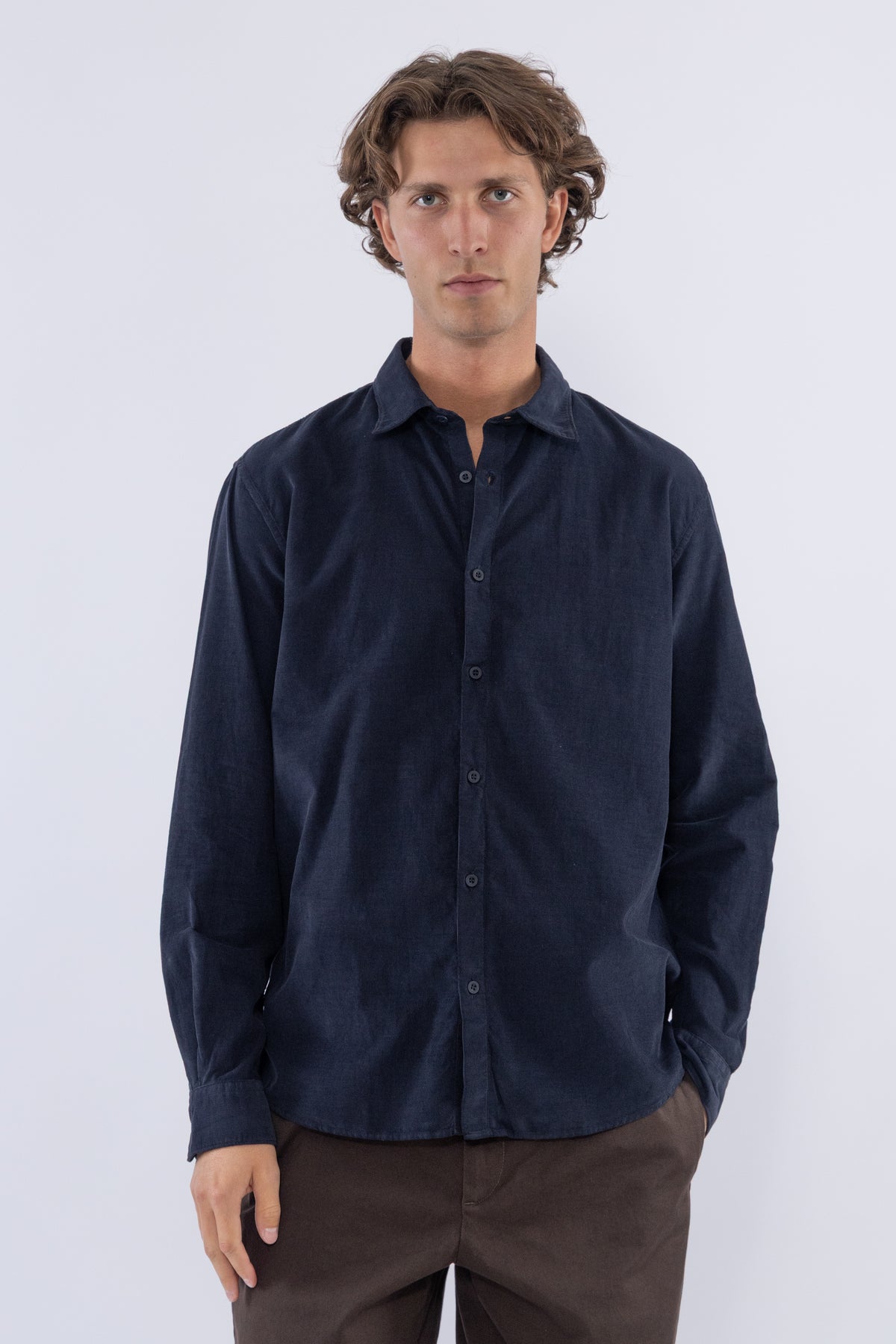 Fine Cord Shirt, Midnight Navy