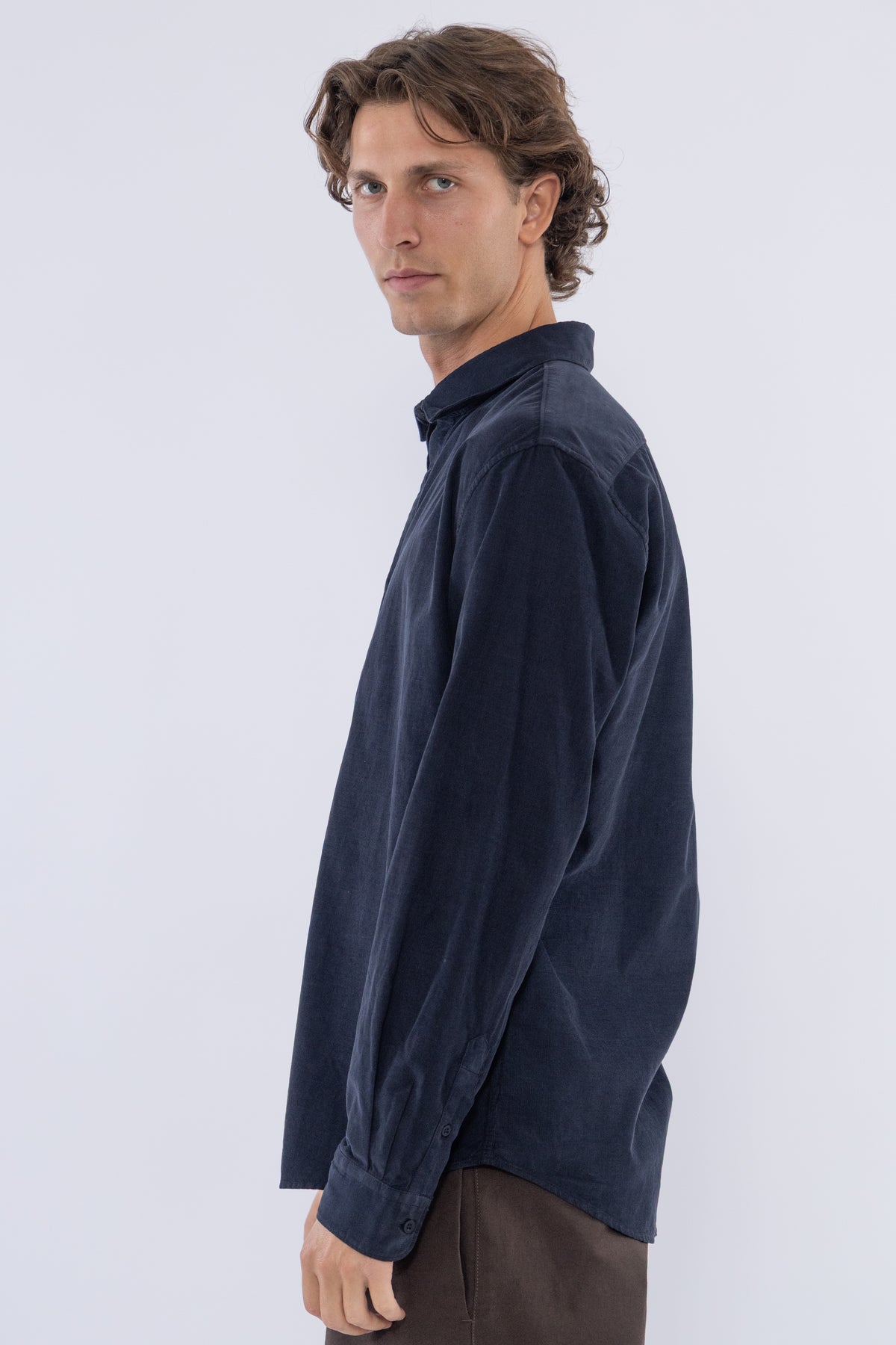 Fine Cord Shirt, Midnight Navy