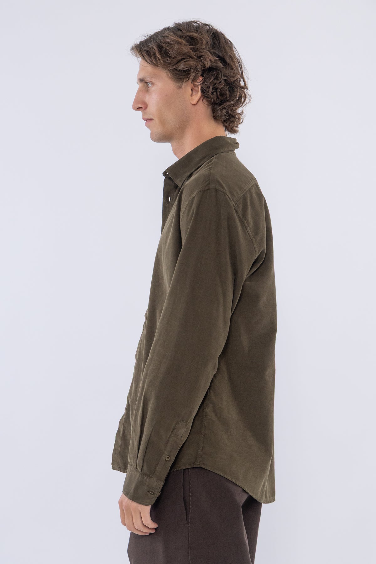 Fine Cord Shirt, Loden Green