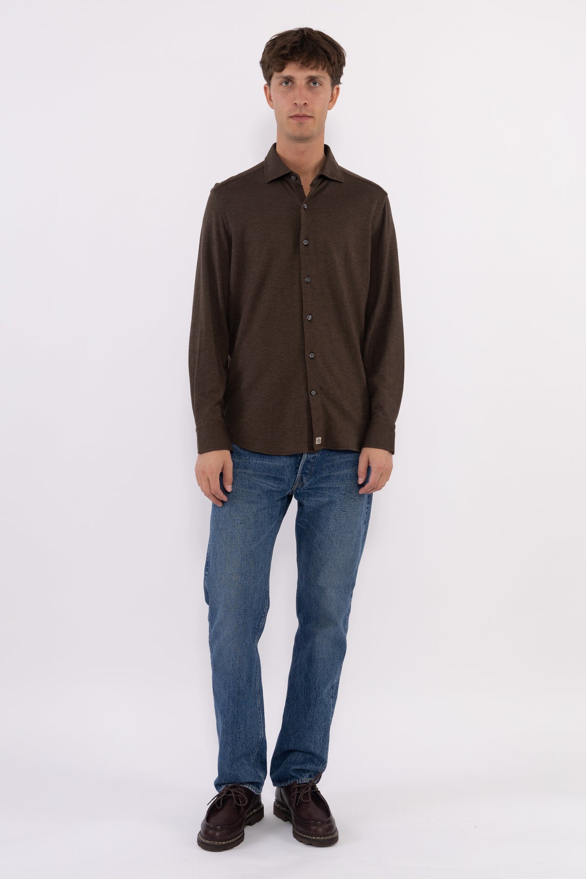 Piqué Shirt, Brown