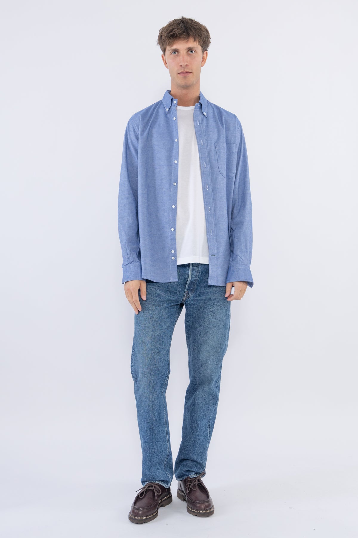 Organic Brushed Chambray, Blue