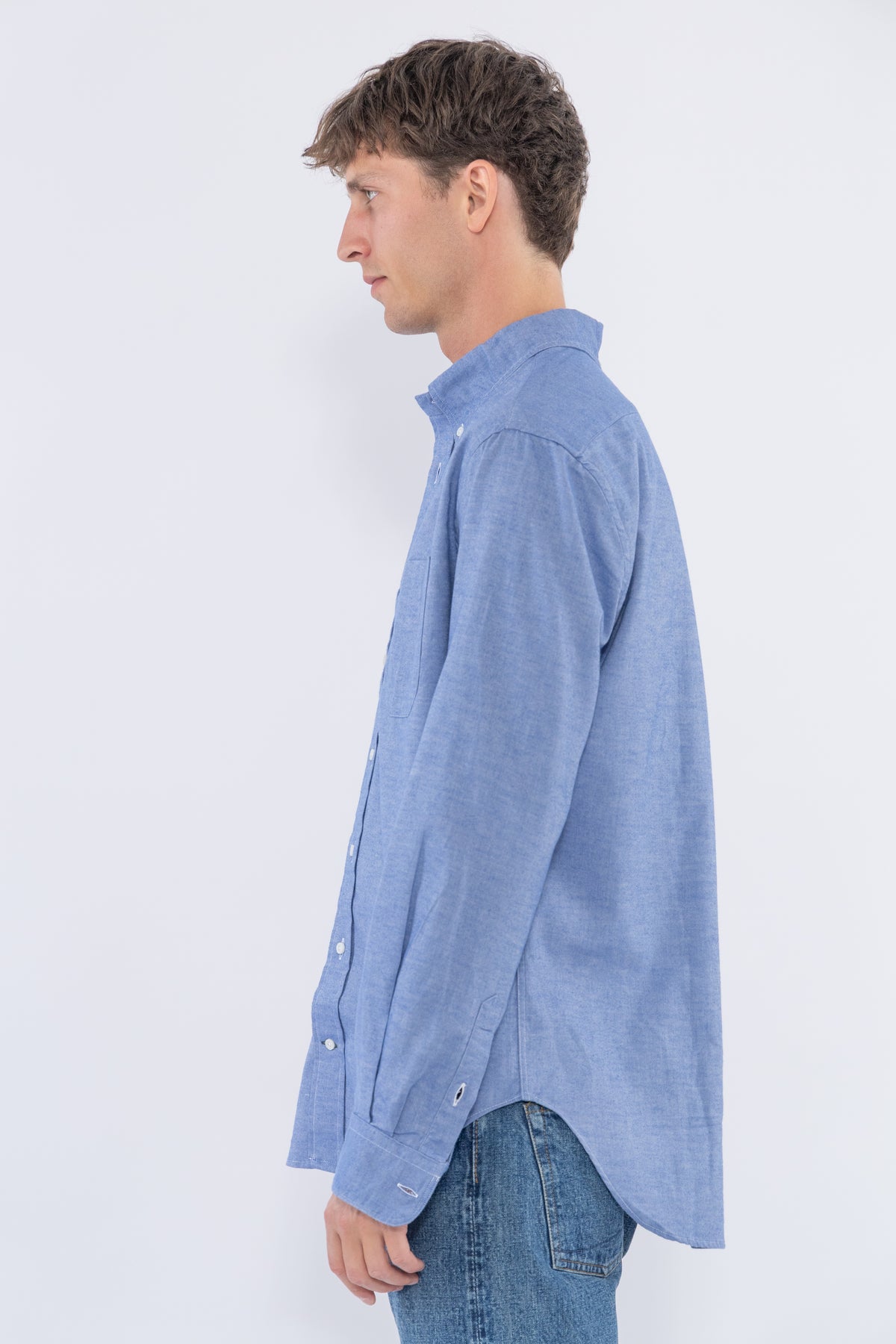 Organic Brushed Chambray, Blue