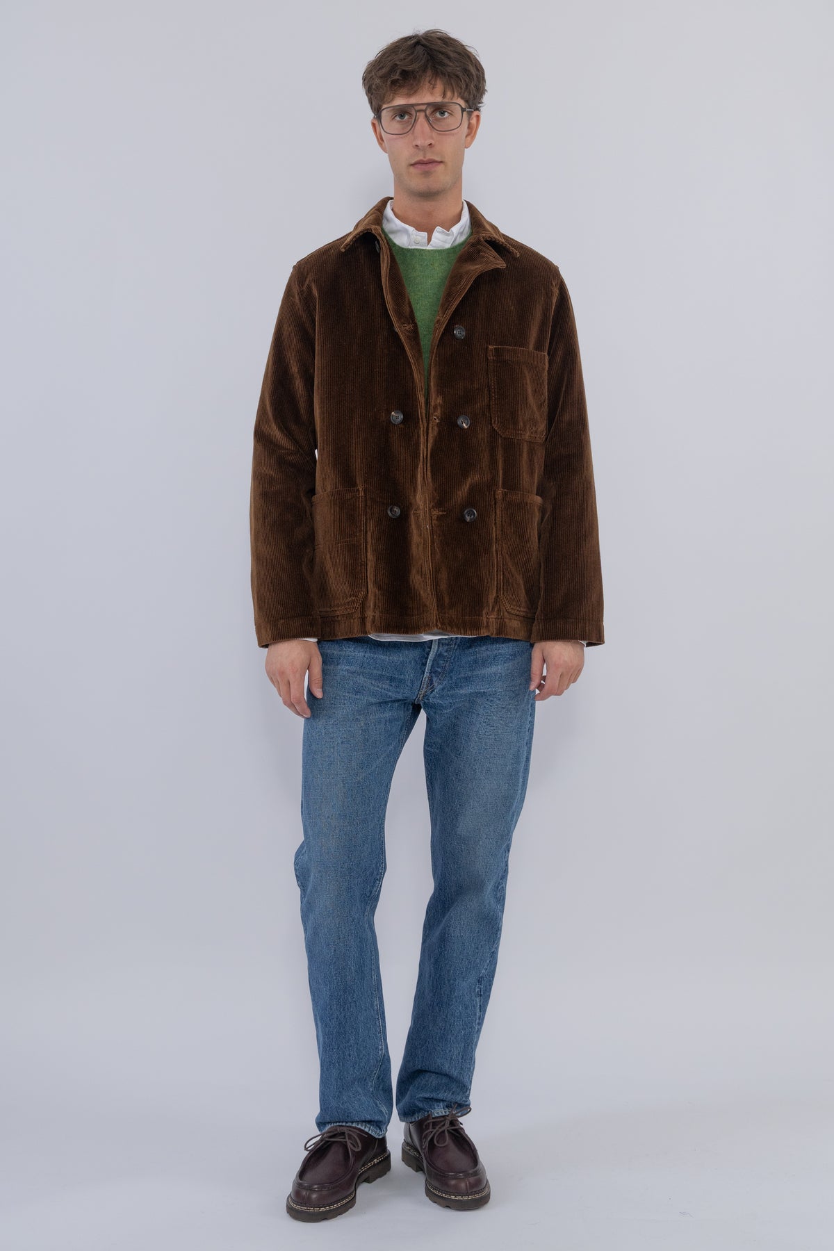 Cord DB Chore Jacket, Brown