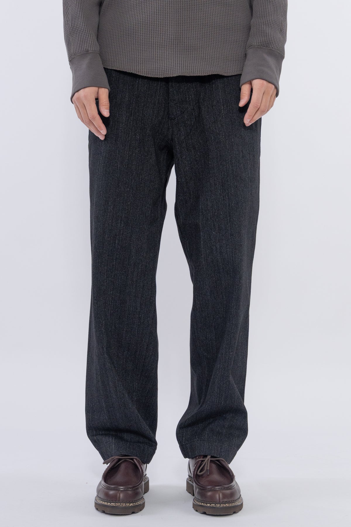 Wide Denim Pants, Black