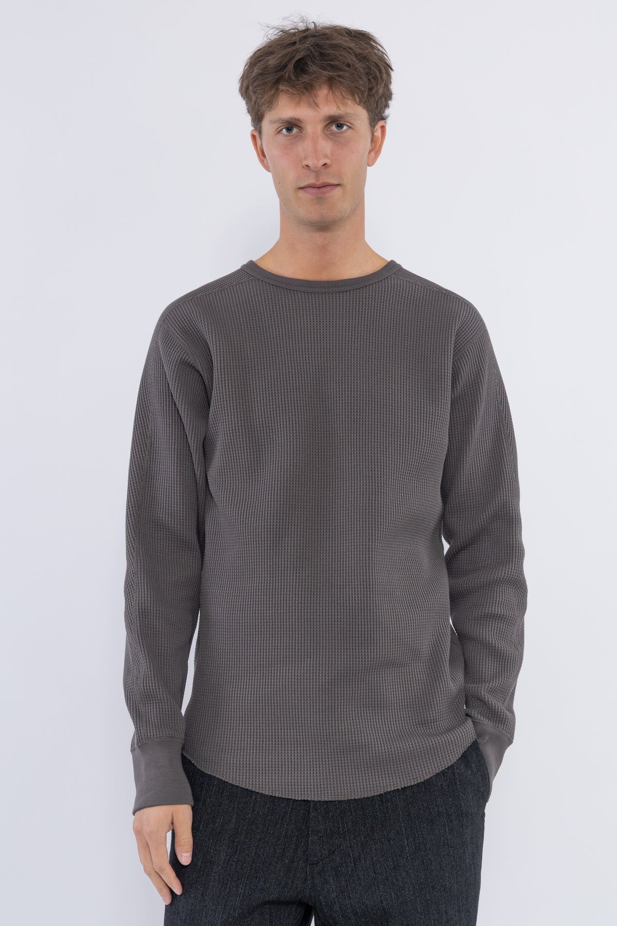 Crew Neck Thermal Sweat, Charcoal