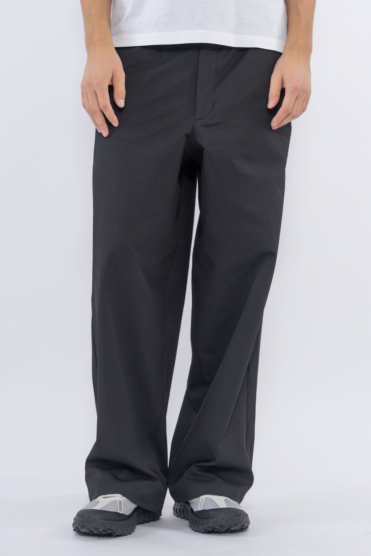 Baggy Straight Pants, Black