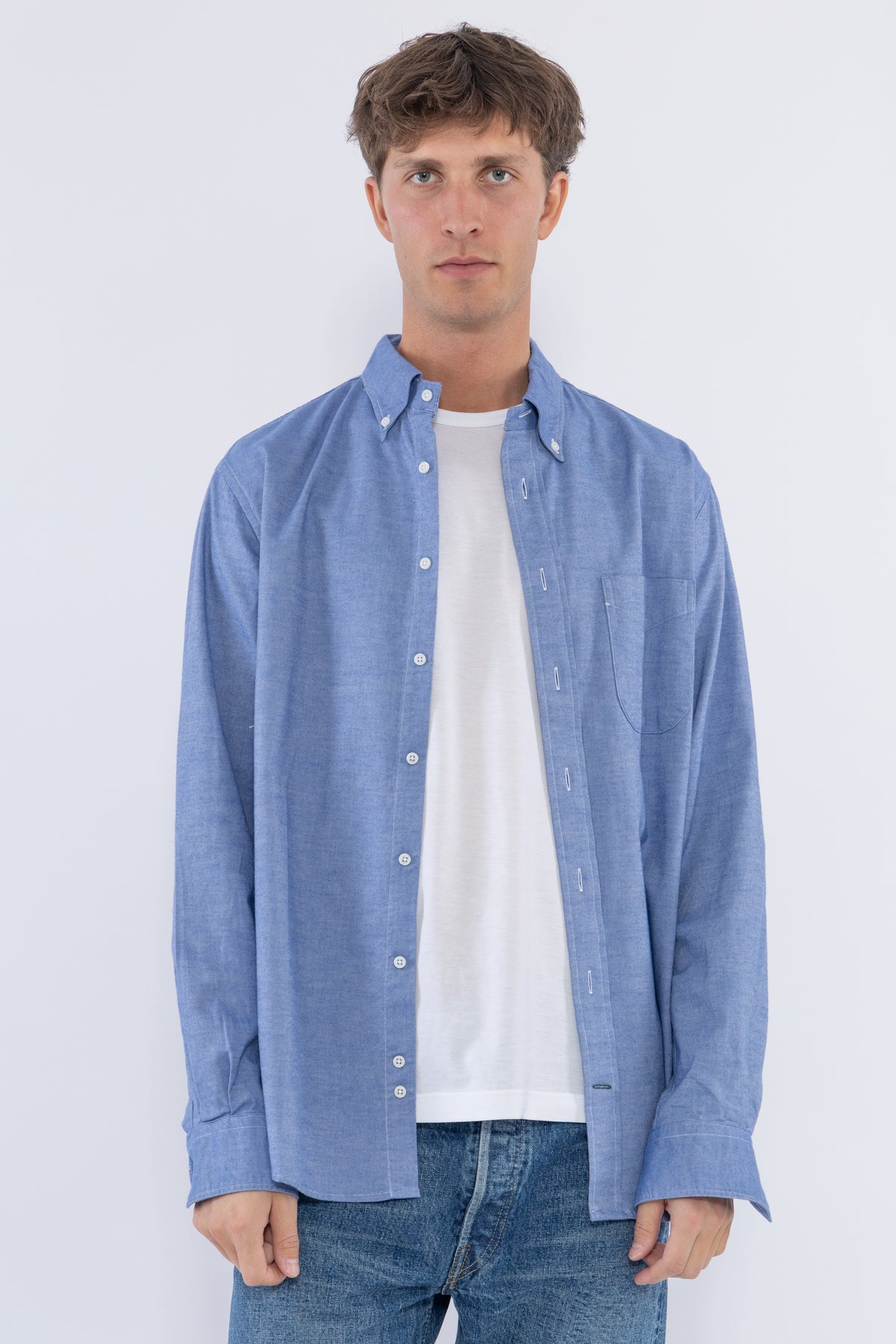 Organic Brushed Chambray, Blue
