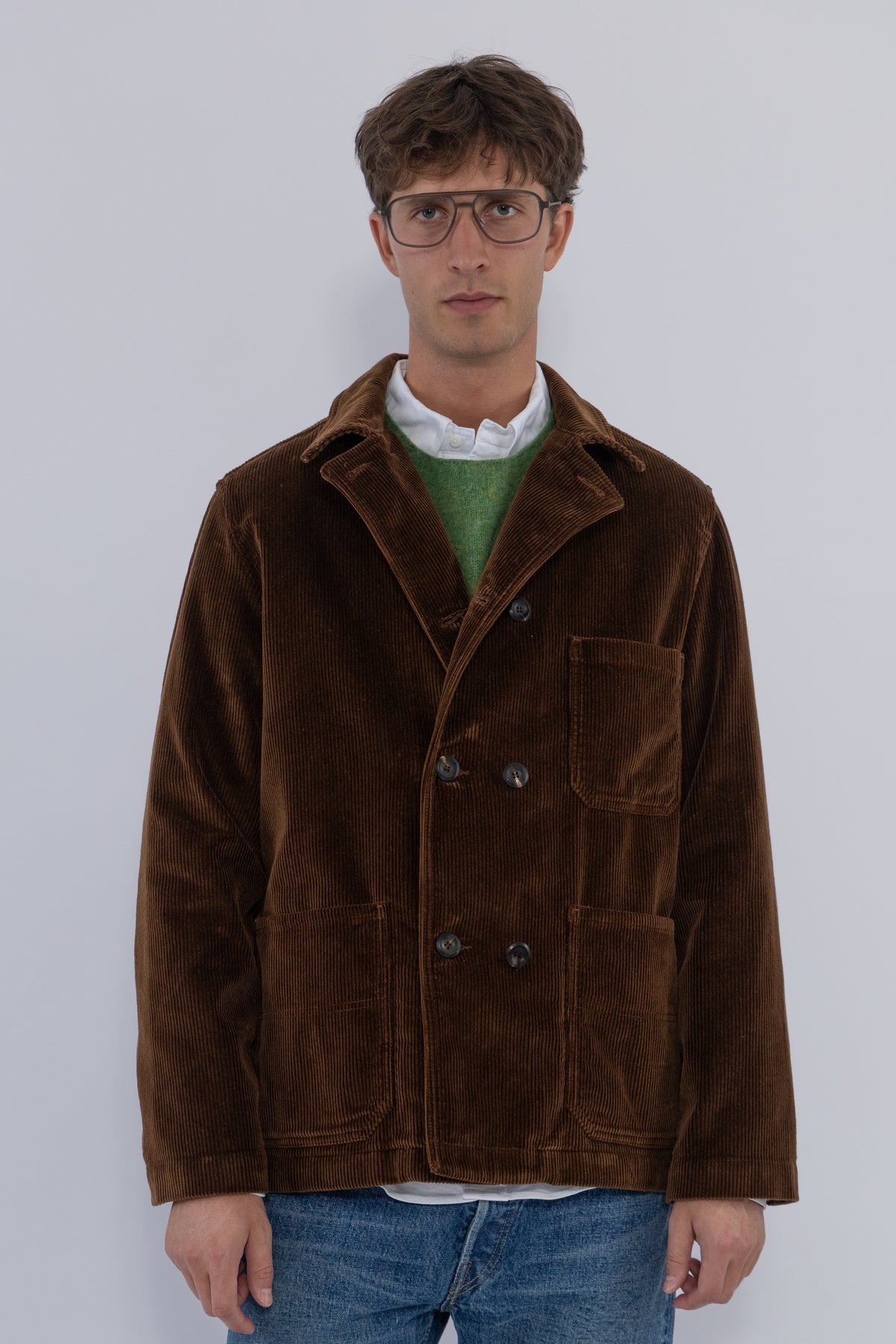 Cord DB Chore Jacket, Brown