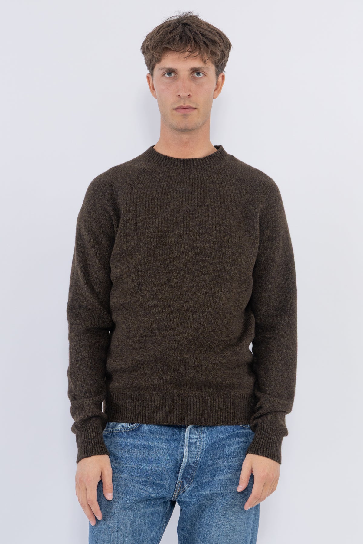 Lambswool Crew Neck, Loden Twist