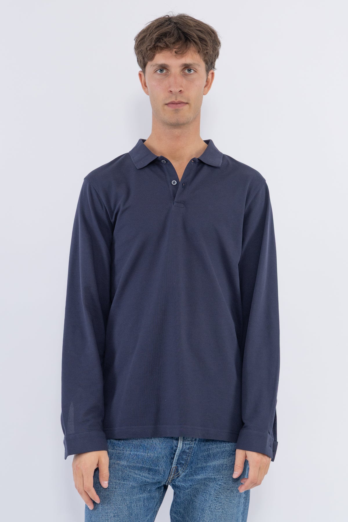 L/S Pique Polo, navy