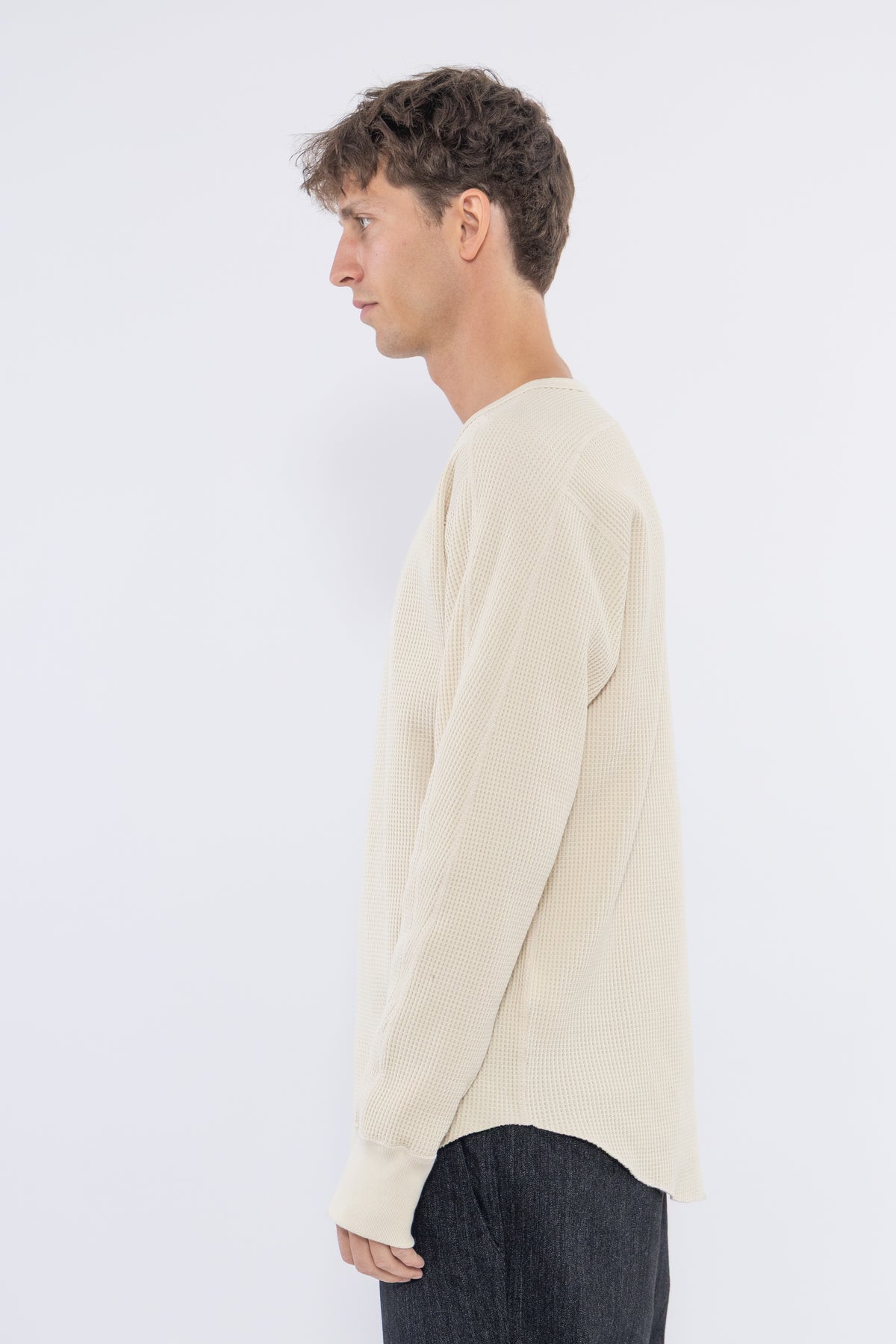 Crew Neck Thermal Sweat, Natural