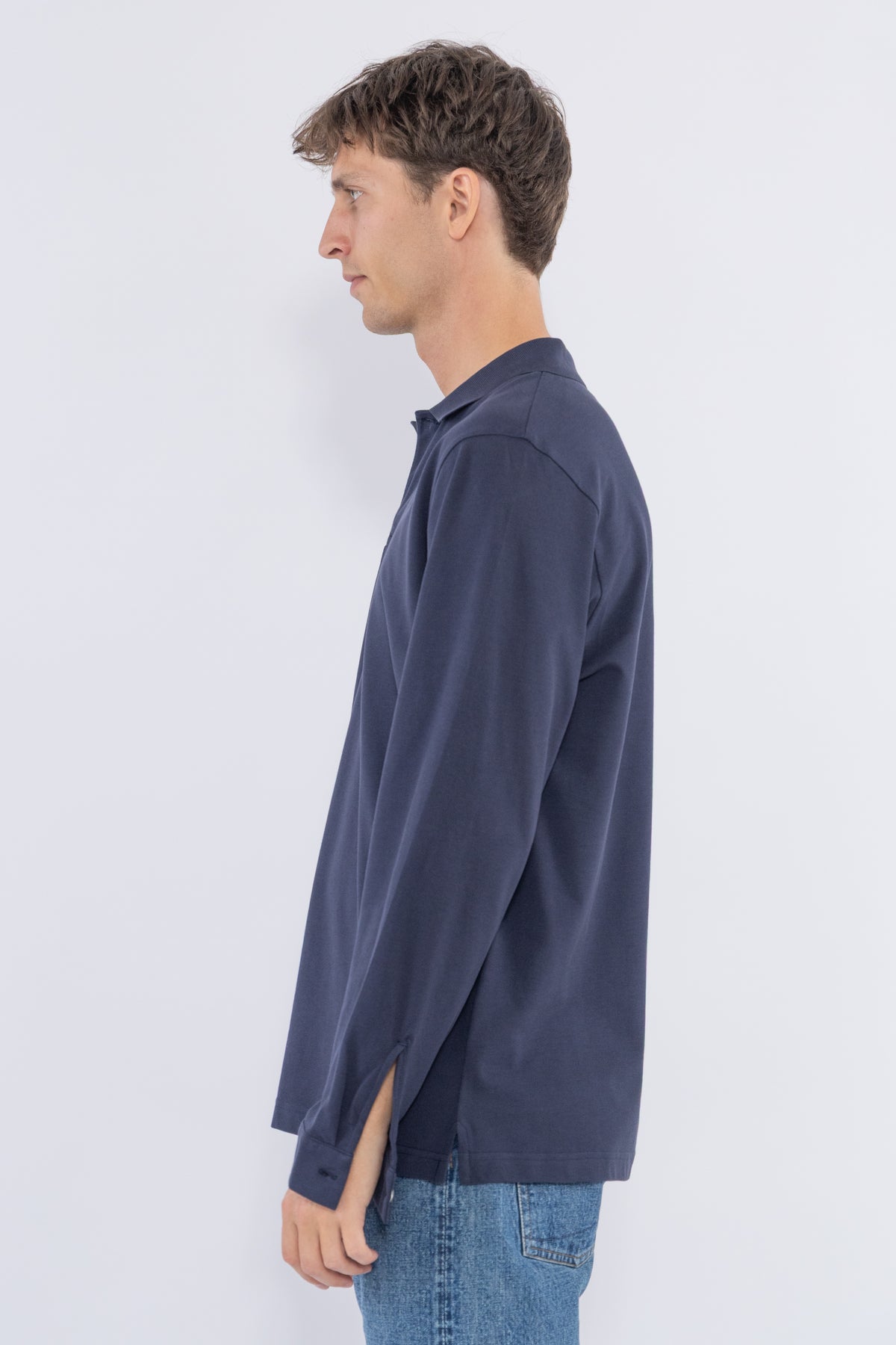 L/S Pique Polo, navy