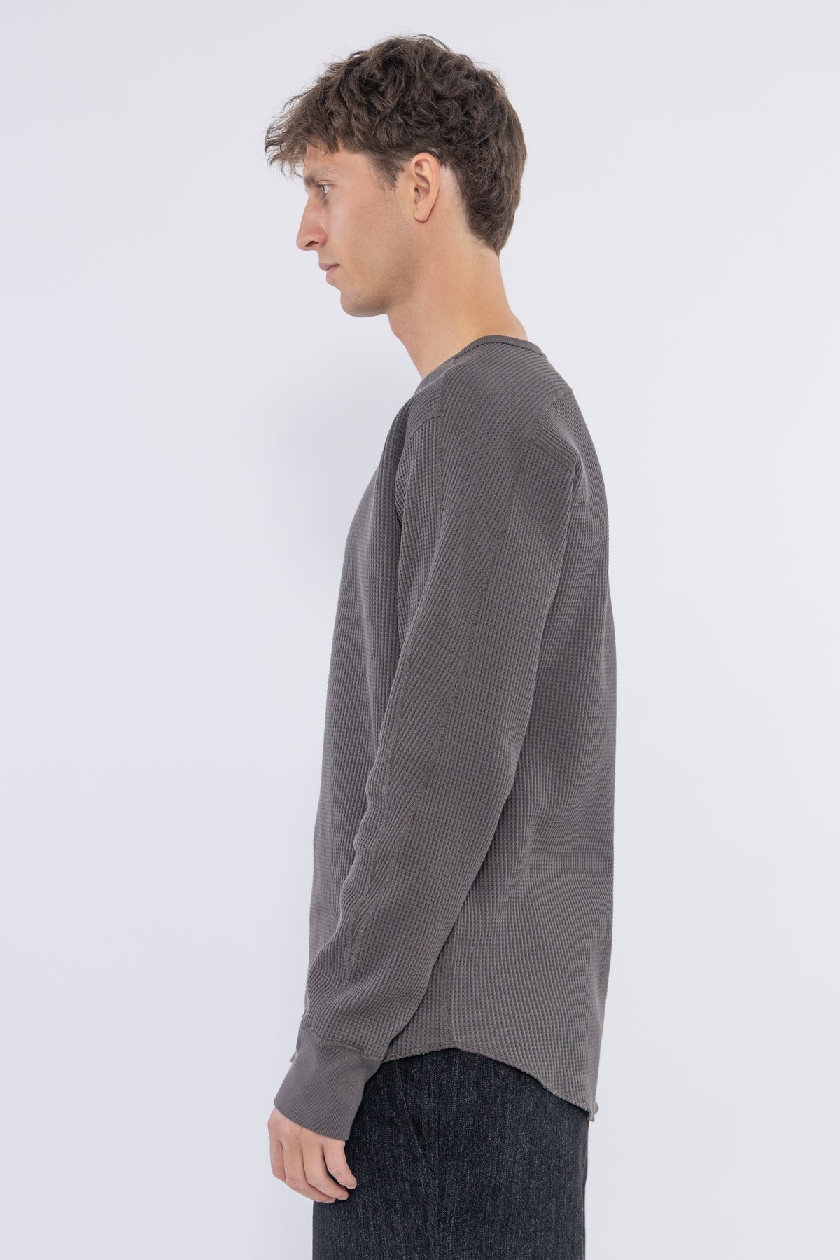 Crew Neck Thermal Sweat, Charcoal