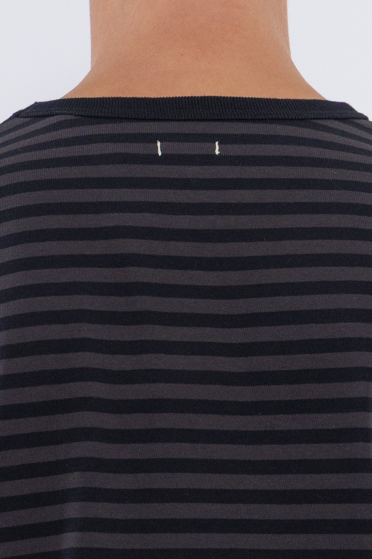 COOLMAX Stripe Jersey L/S Tee, Charcoal