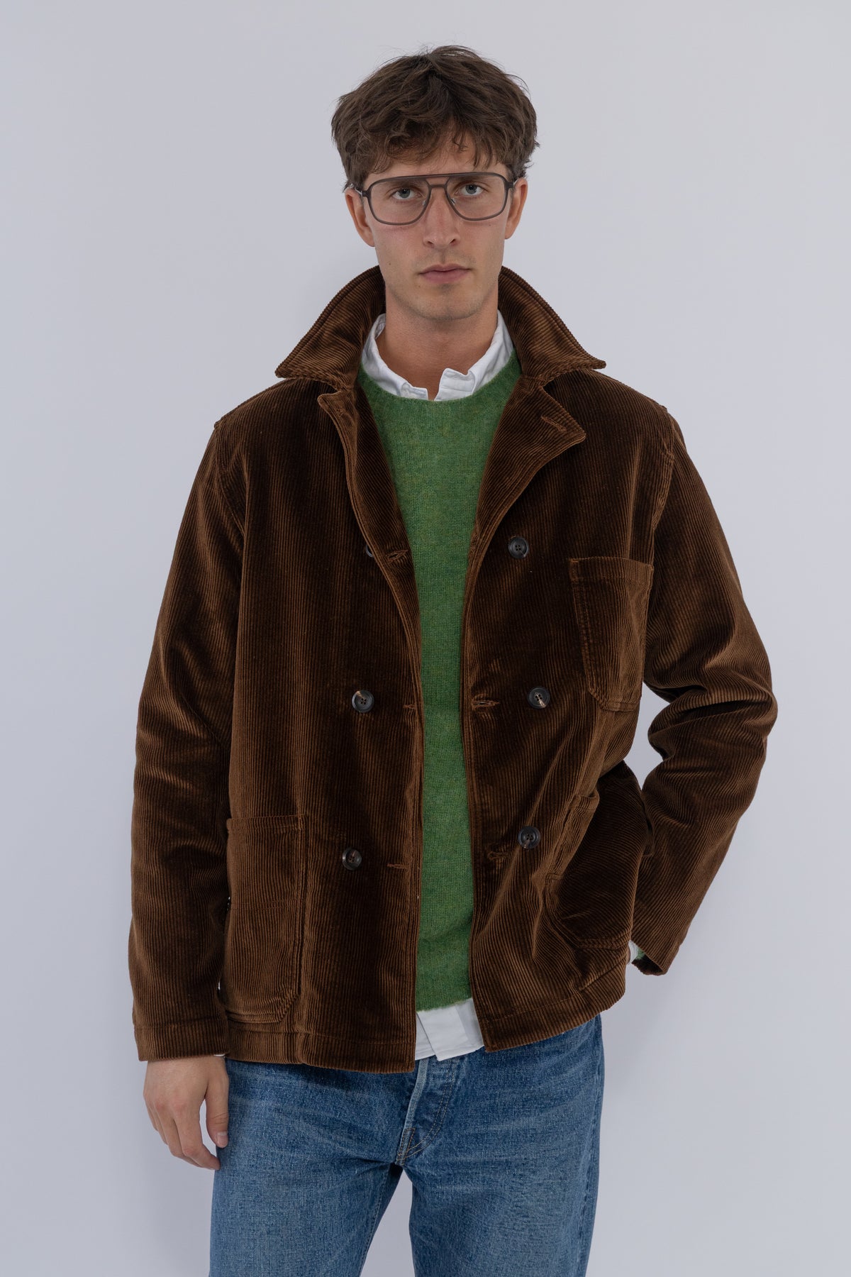 Cord DB Chore Jacket, Brown