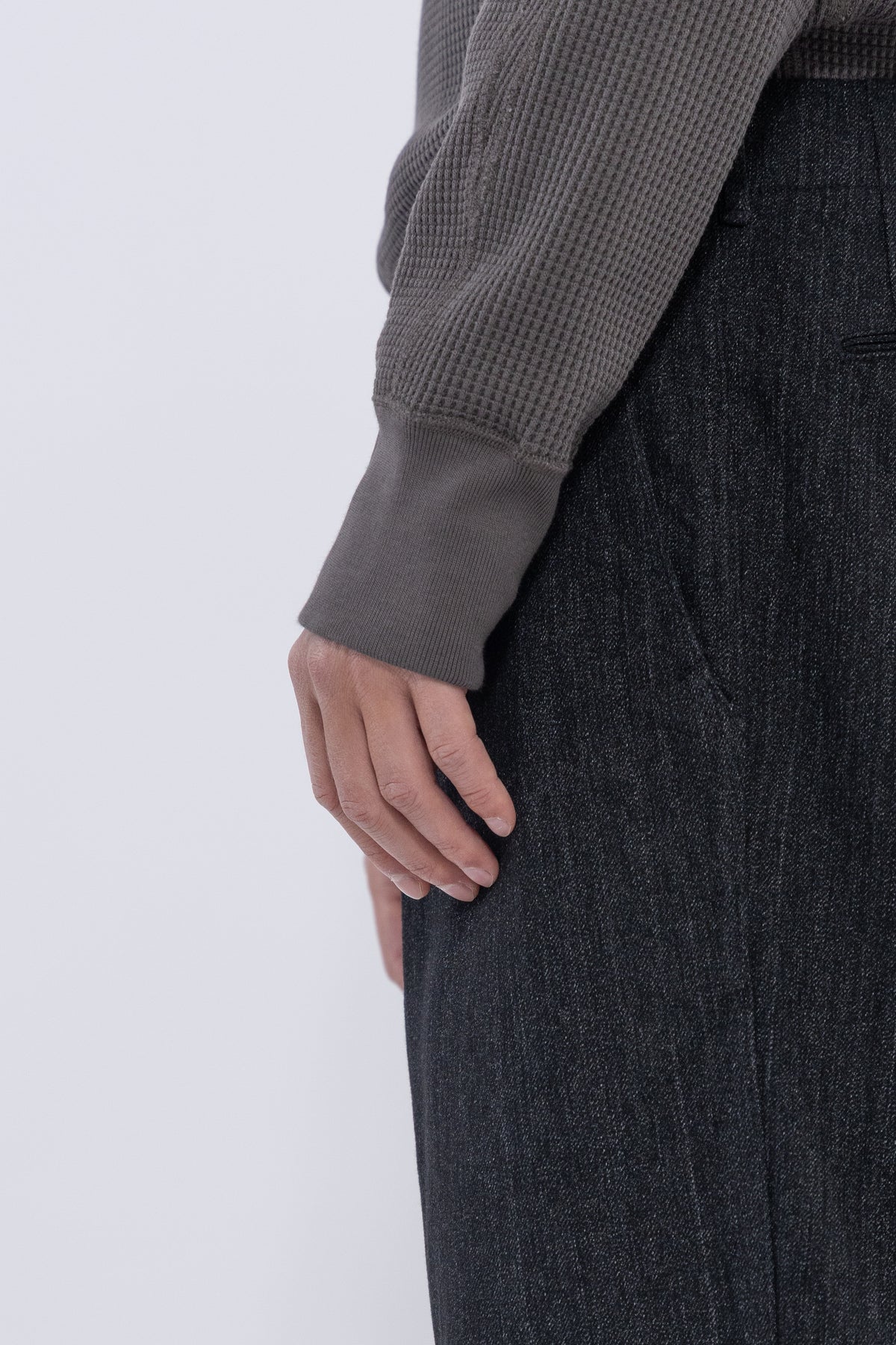 Wide Denim Pants, Black