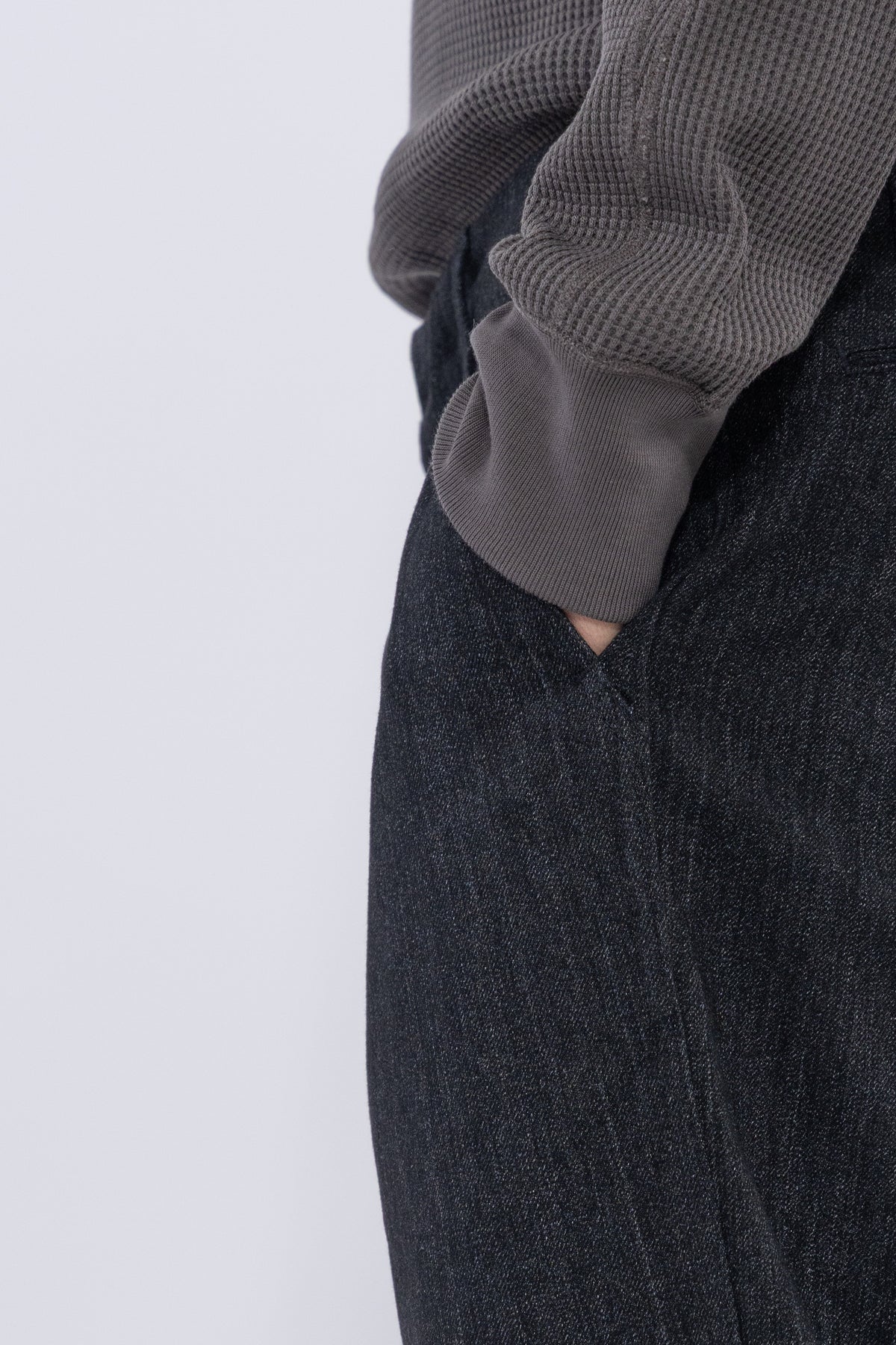 Wide Denim Pants, Black
