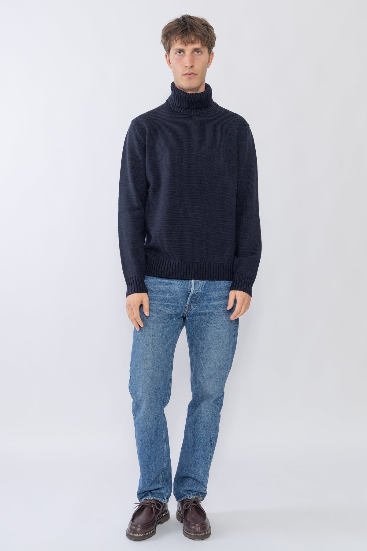 Turtleneck Jumper, Navy