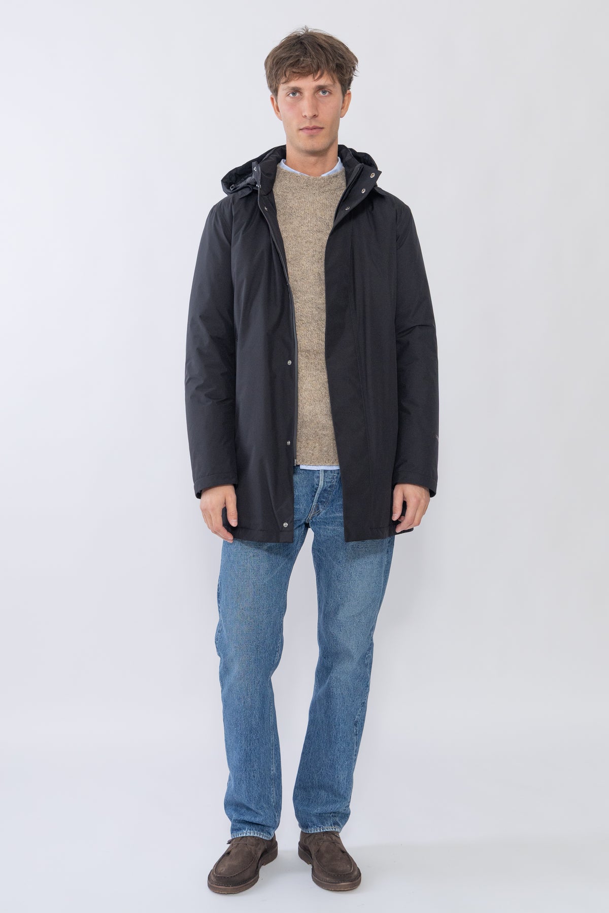 Shell Hooded Down Parka, Blue