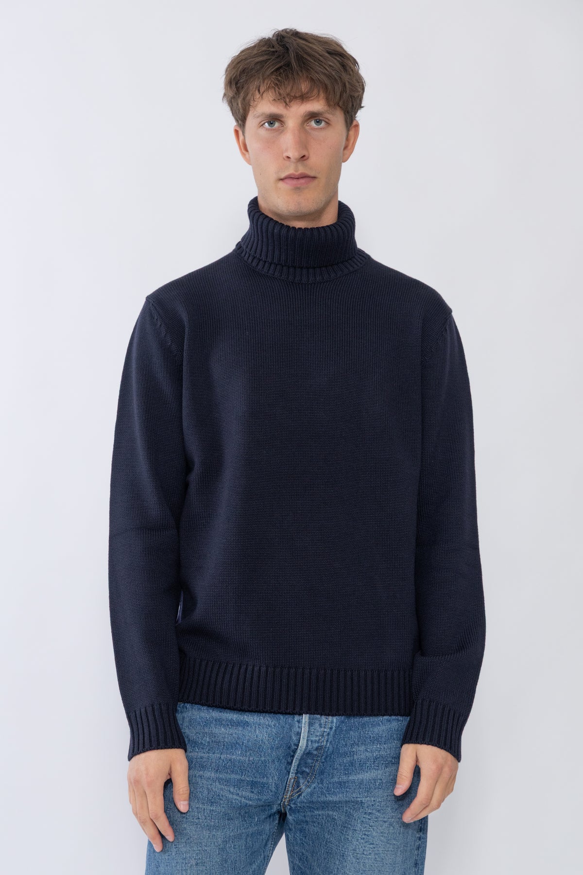 Turtleneck Jumper, Navy