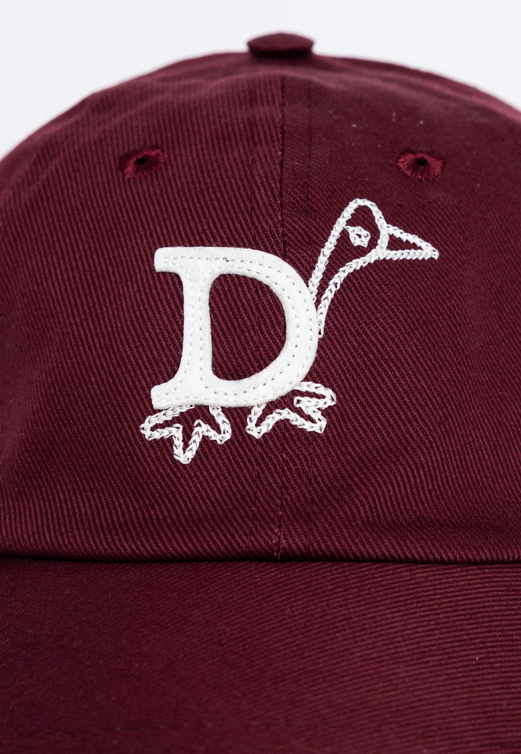 Burgundy 'D Duck' Cotton Twill Baseball Cap