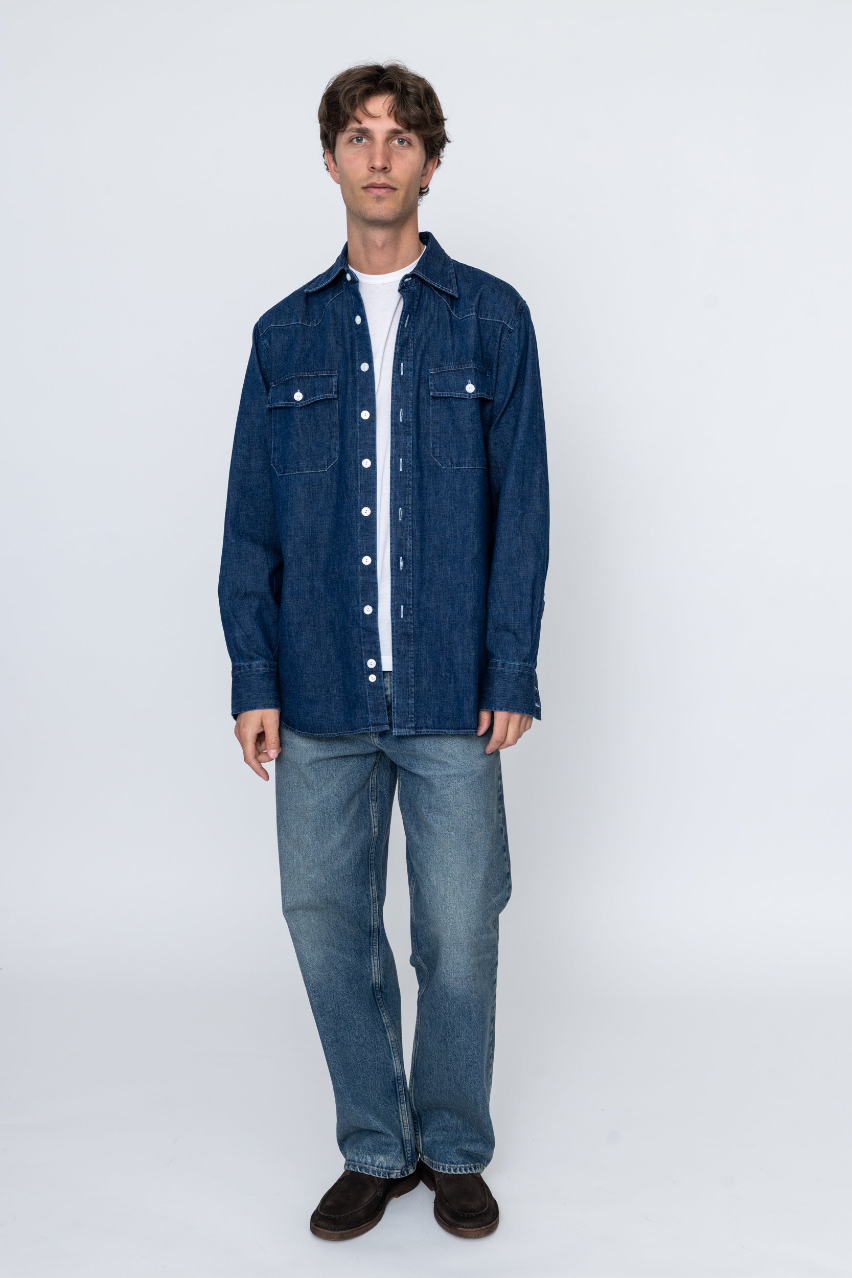 Chambray Two-Pocket Western Shirt